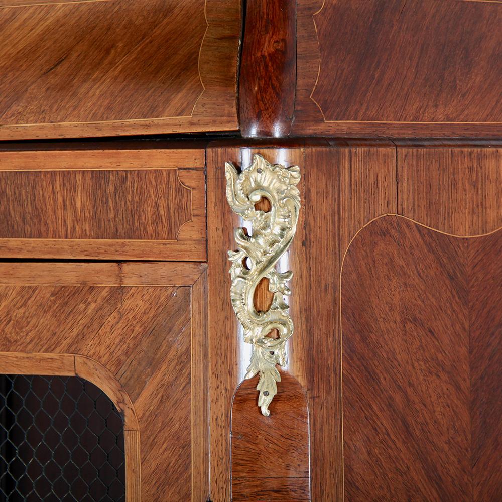 French Inlaid Kingwood Transitional Bookcase 3