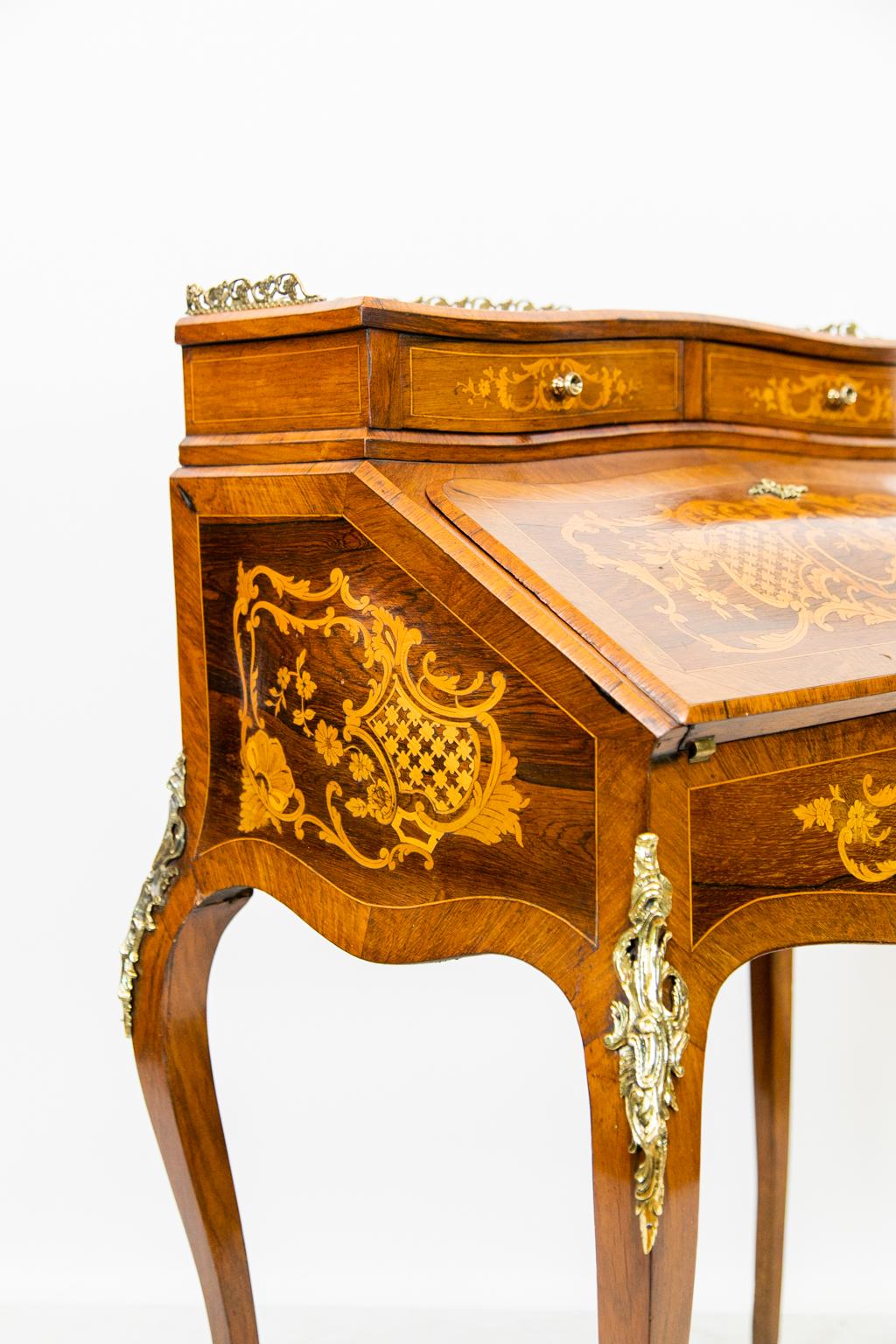 Inlay French Inlaid Ladies Desk For Sale