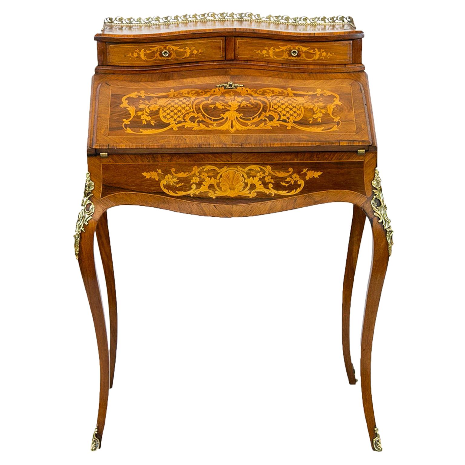 French Inlaid Ladies Desk For Sale