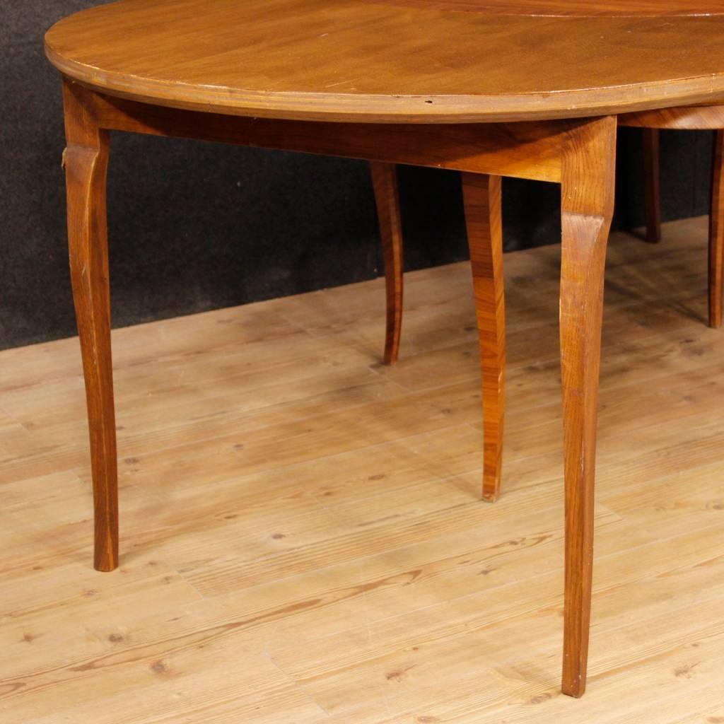 French Inlaid Leaf Dining Table in Wood in Louis XV Style from 20th Century 6