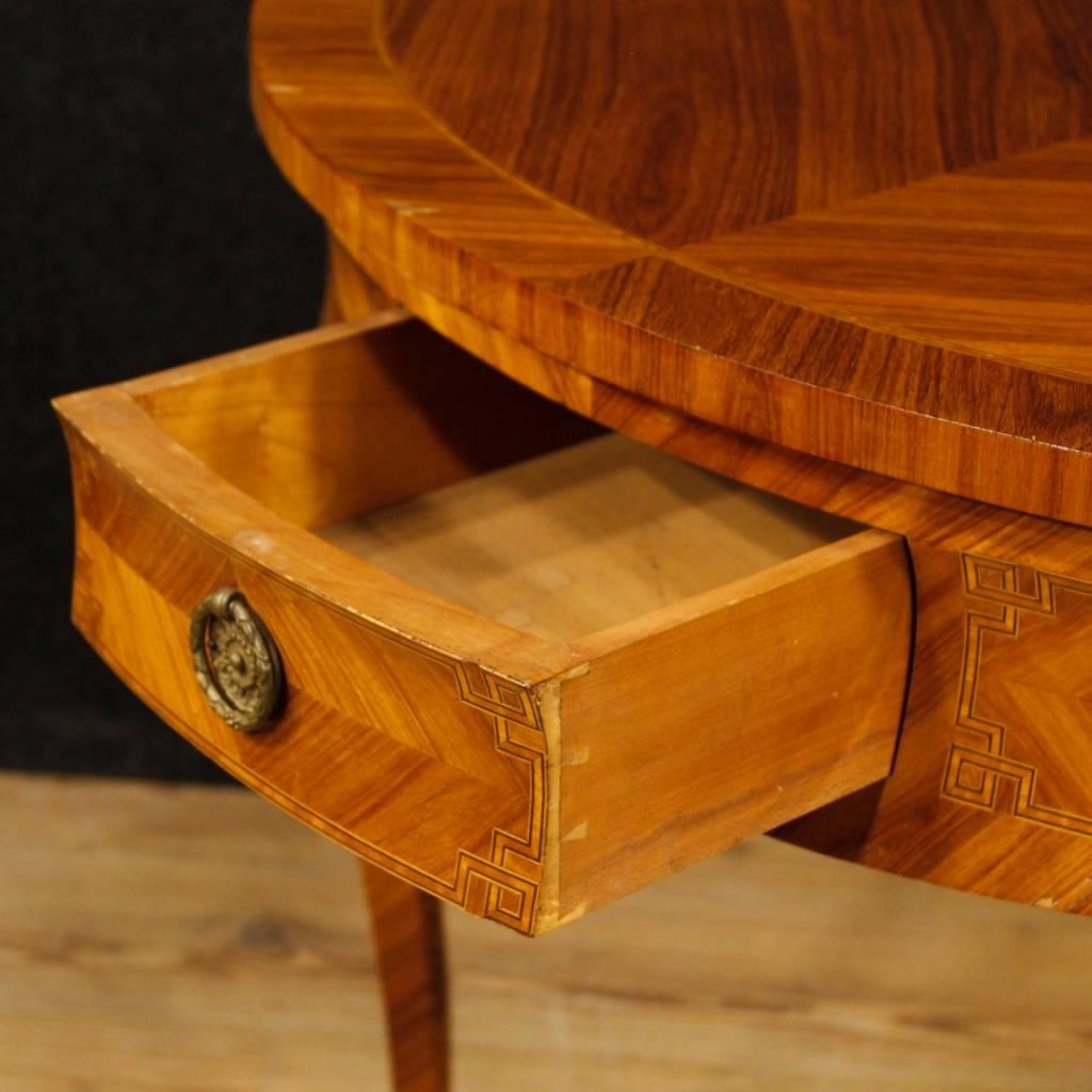 French Inlaid Leaf Dining Table in Wood in Louis XV Style from 20th Century 2