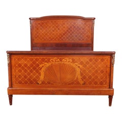 Antique French Inlaid Louis XVI Queen Size Bed