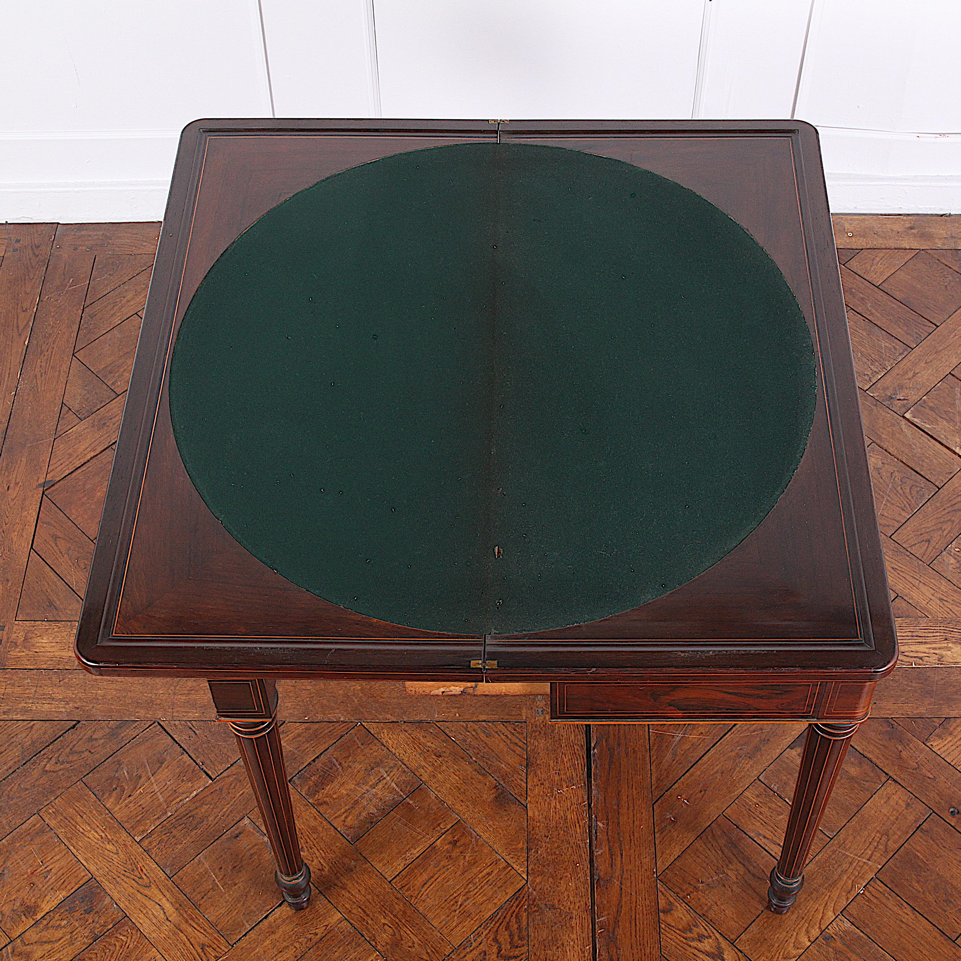 French Inlaid Louis XVI Rosewood Games Table 5