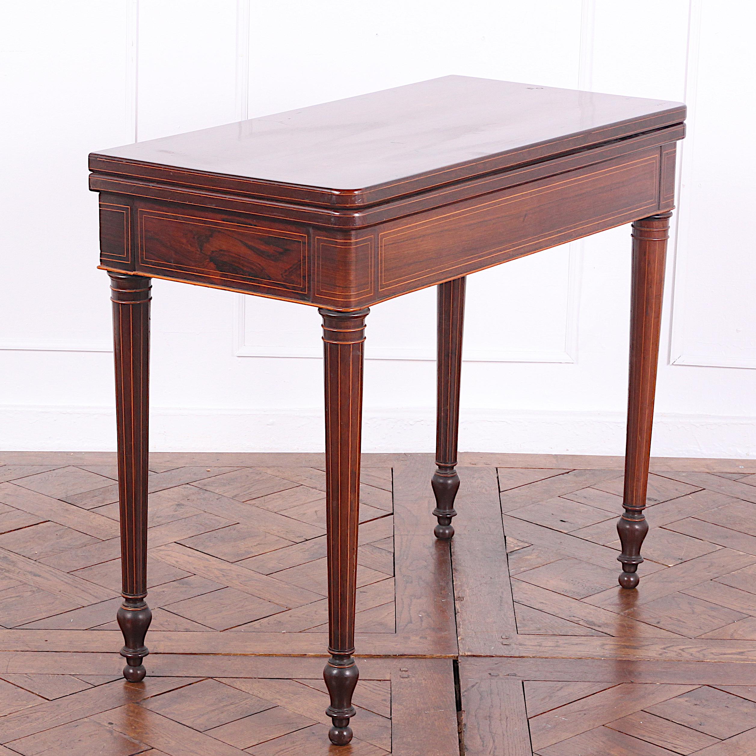 French Inlaid Louis XVI Rosewood Games Table 1