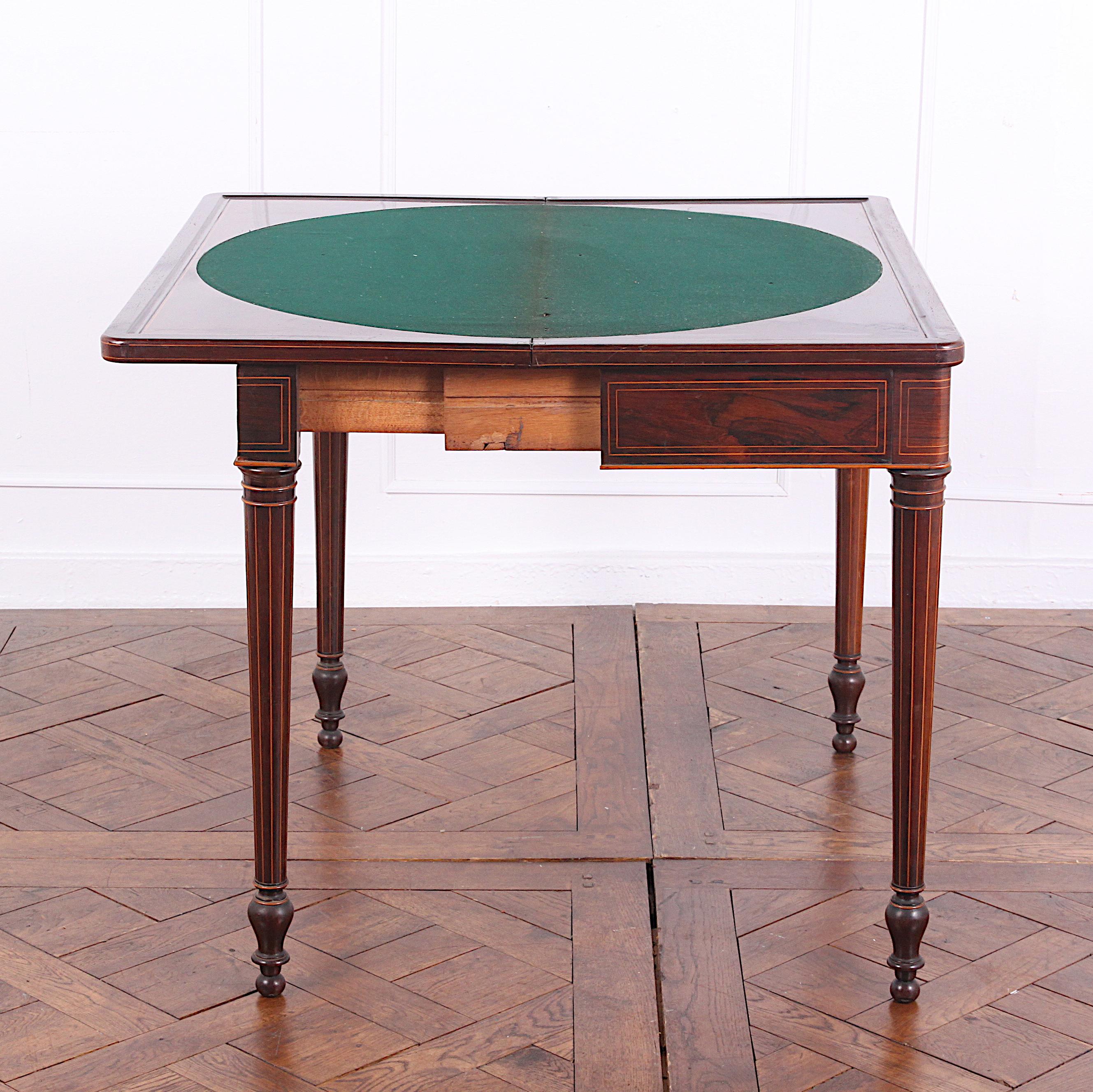 French Inlaid Louis XVI Rosewood Games Table 4