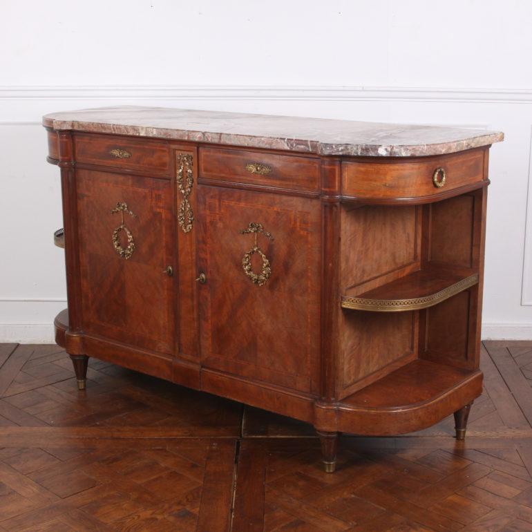 French Inlaid Mahogany Louis XVI Buffet Sideboard In Good Condition In Vancouver, British Columbia