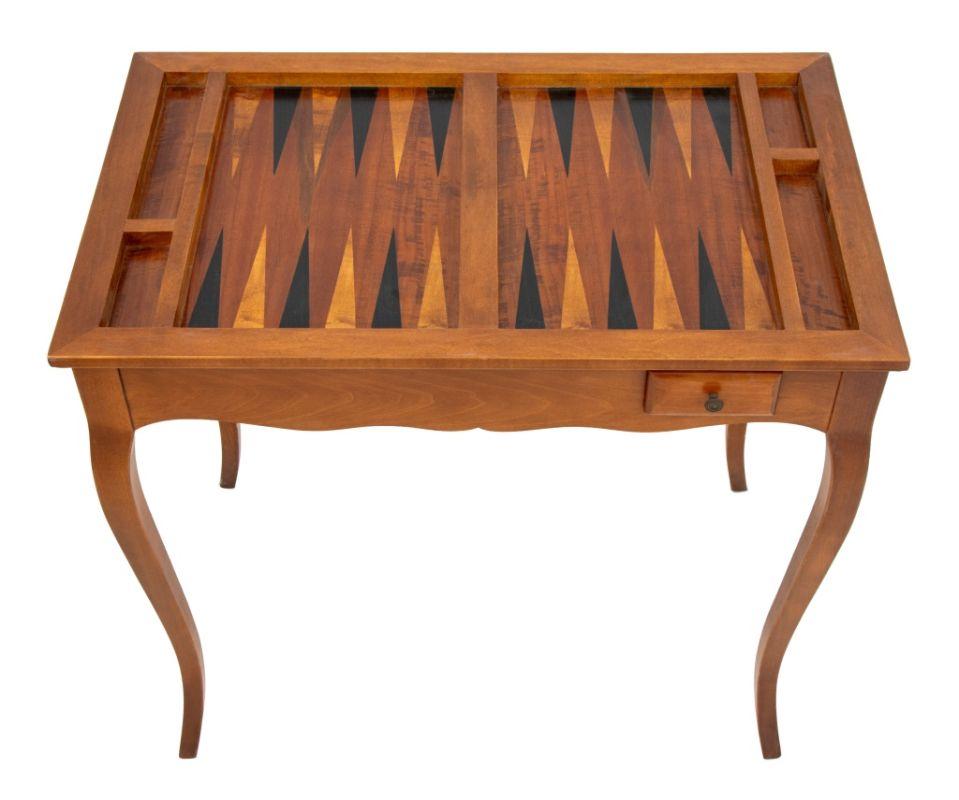 Aesthetic Movement French Inlaid Mahogany Tric-Trac Games Table