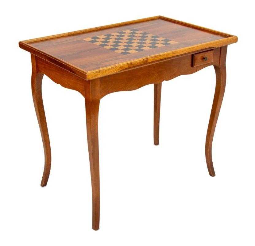 Early 20th Century French Inlaid Mahogany Tric-Trac Games Table
