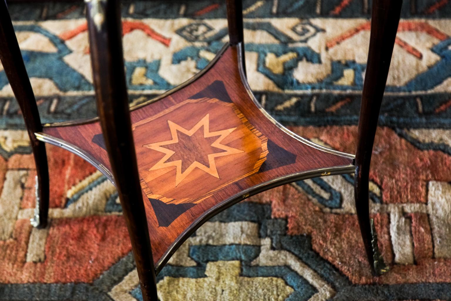 19th Century French Inlaid Marquetry Shelf Table For Sale