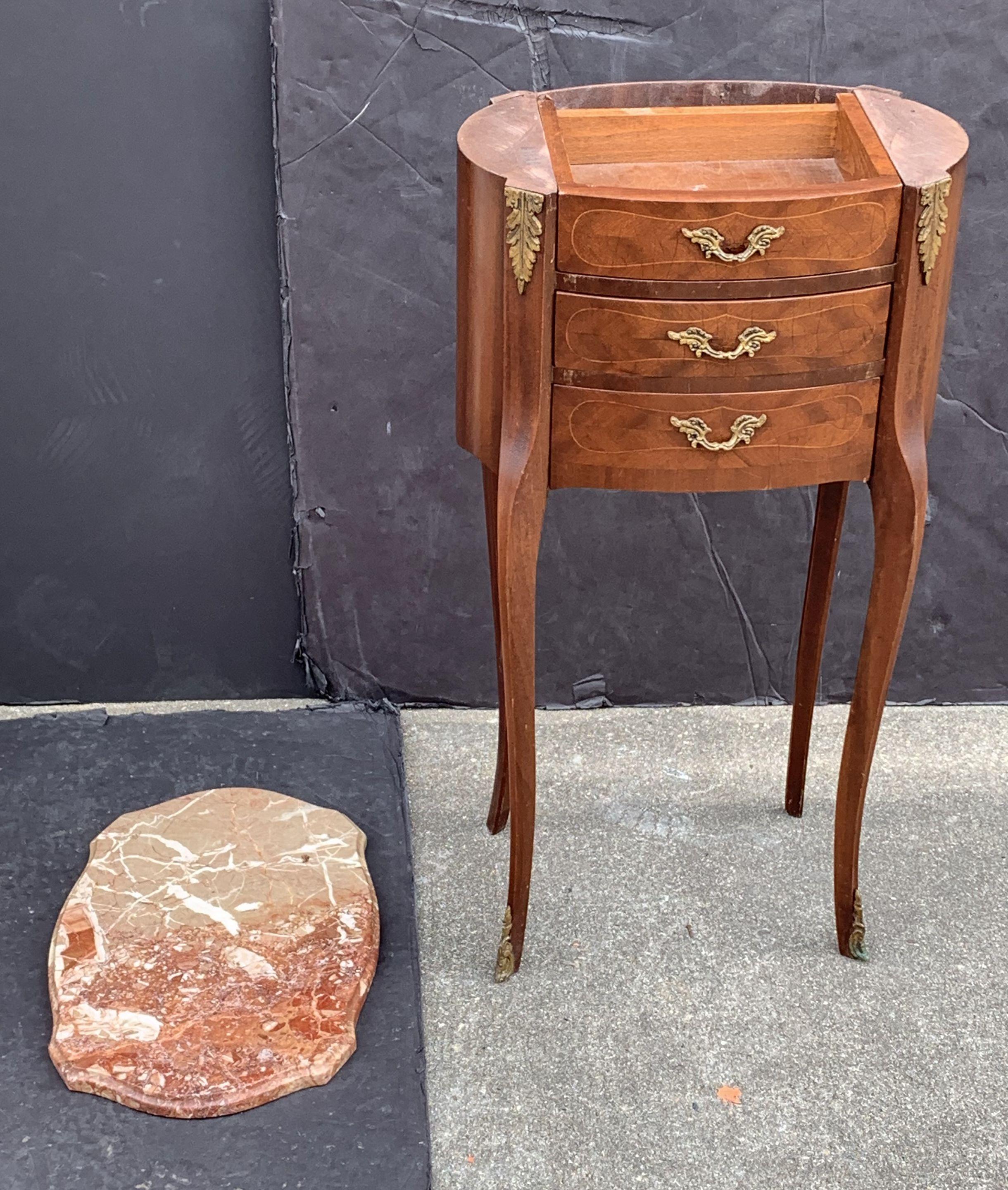 French Inlaid Nightstands or Bedside Tables, 'Individually Priced' For Sale 4