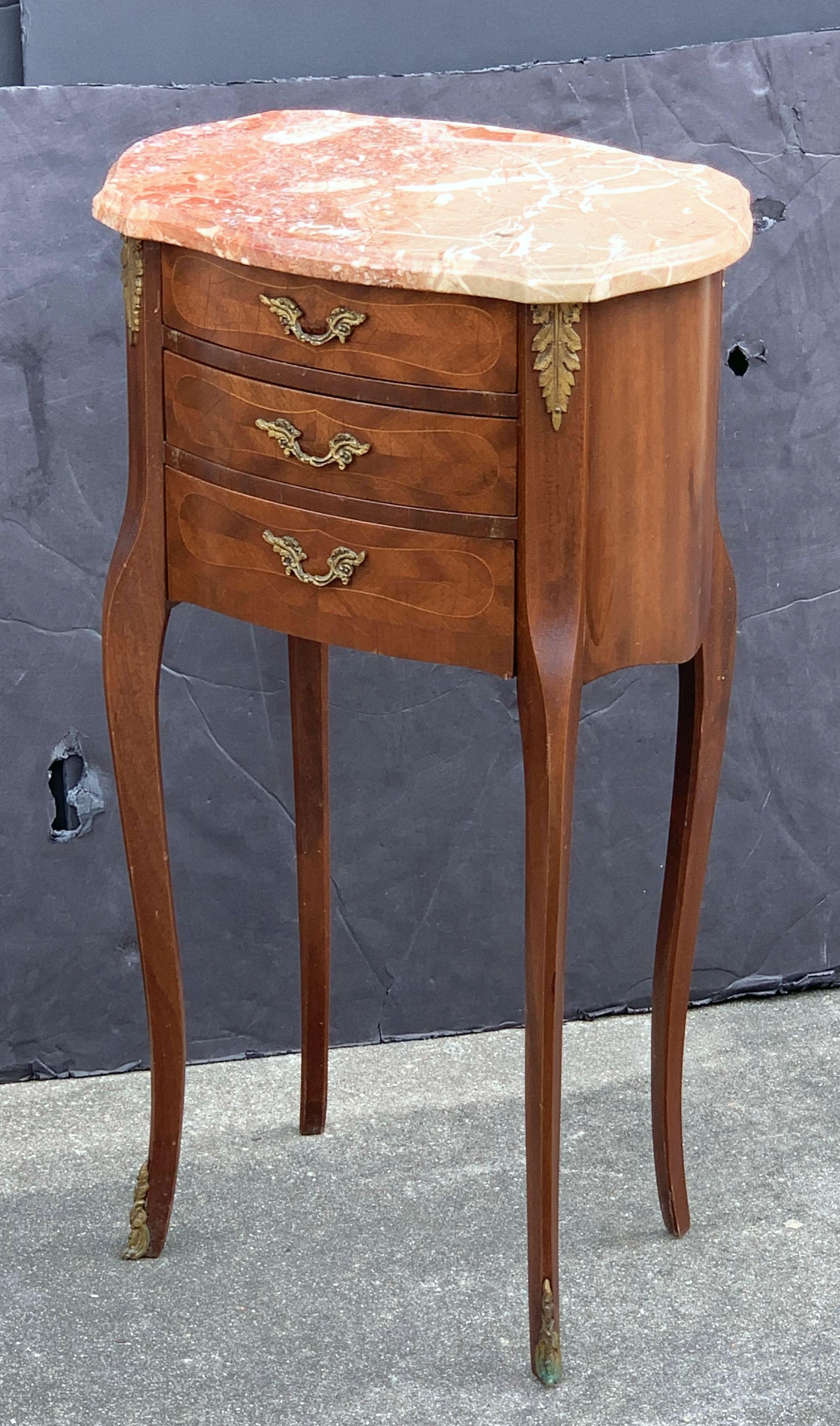 French Inlaid Nightstands or Bedside Tables, 'Individually Priced' For Sale 5