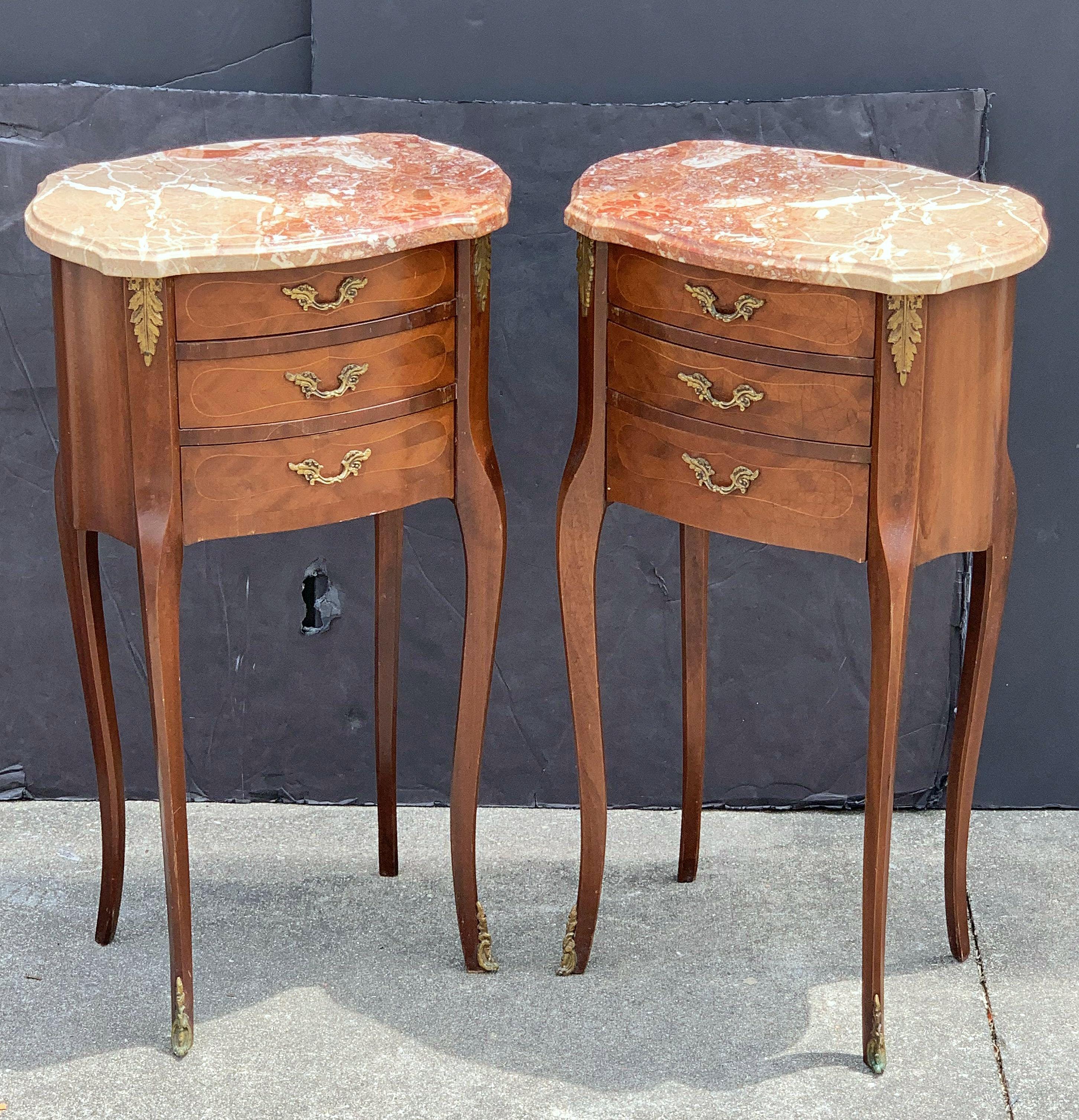 French Inlaid Nightstands or Bedside Tables, 'Individually Priced' For Sale 10