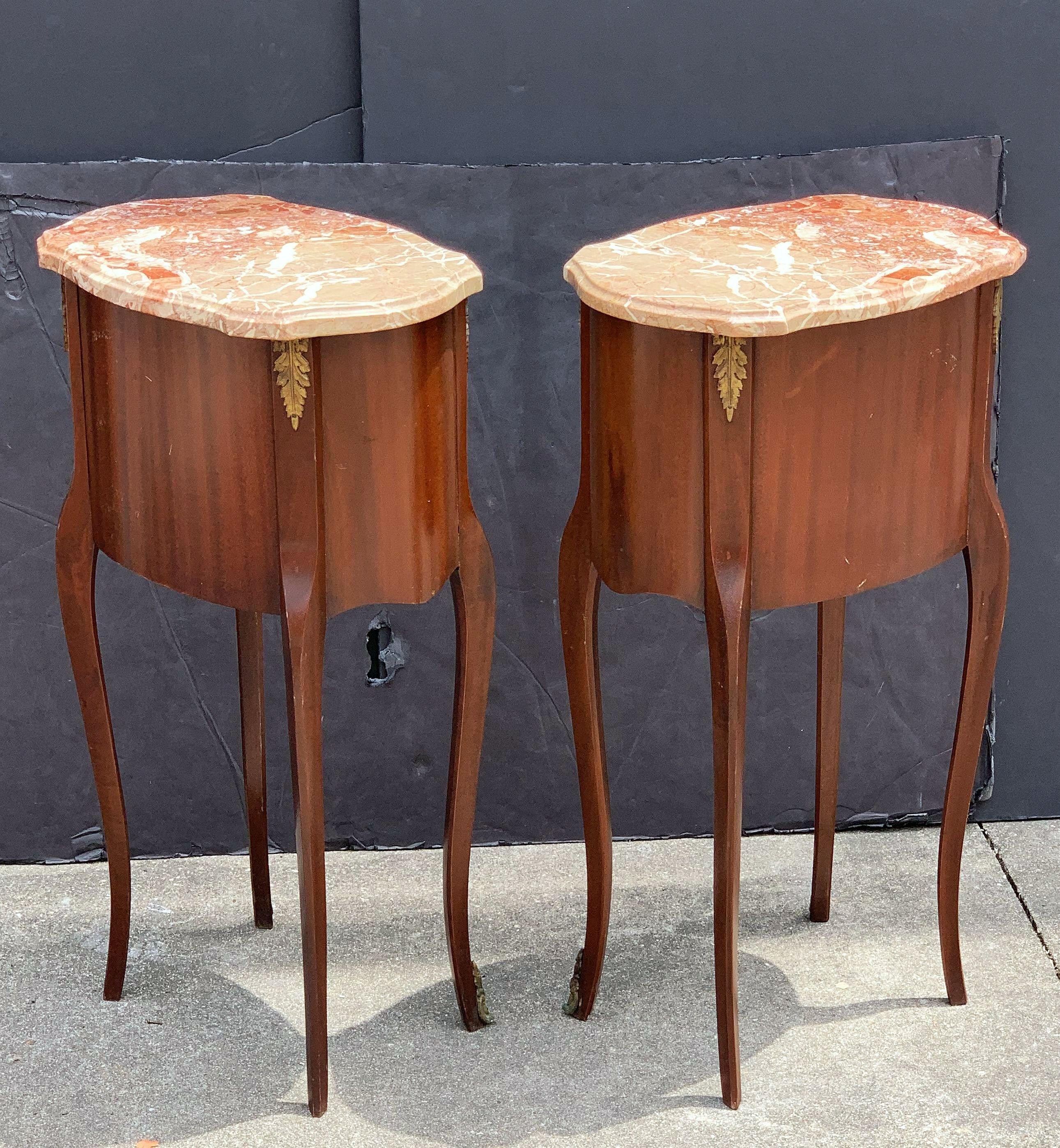 French Inlaid Nightstands or Bedside Tables, 'Individually Priced' For Sale 13