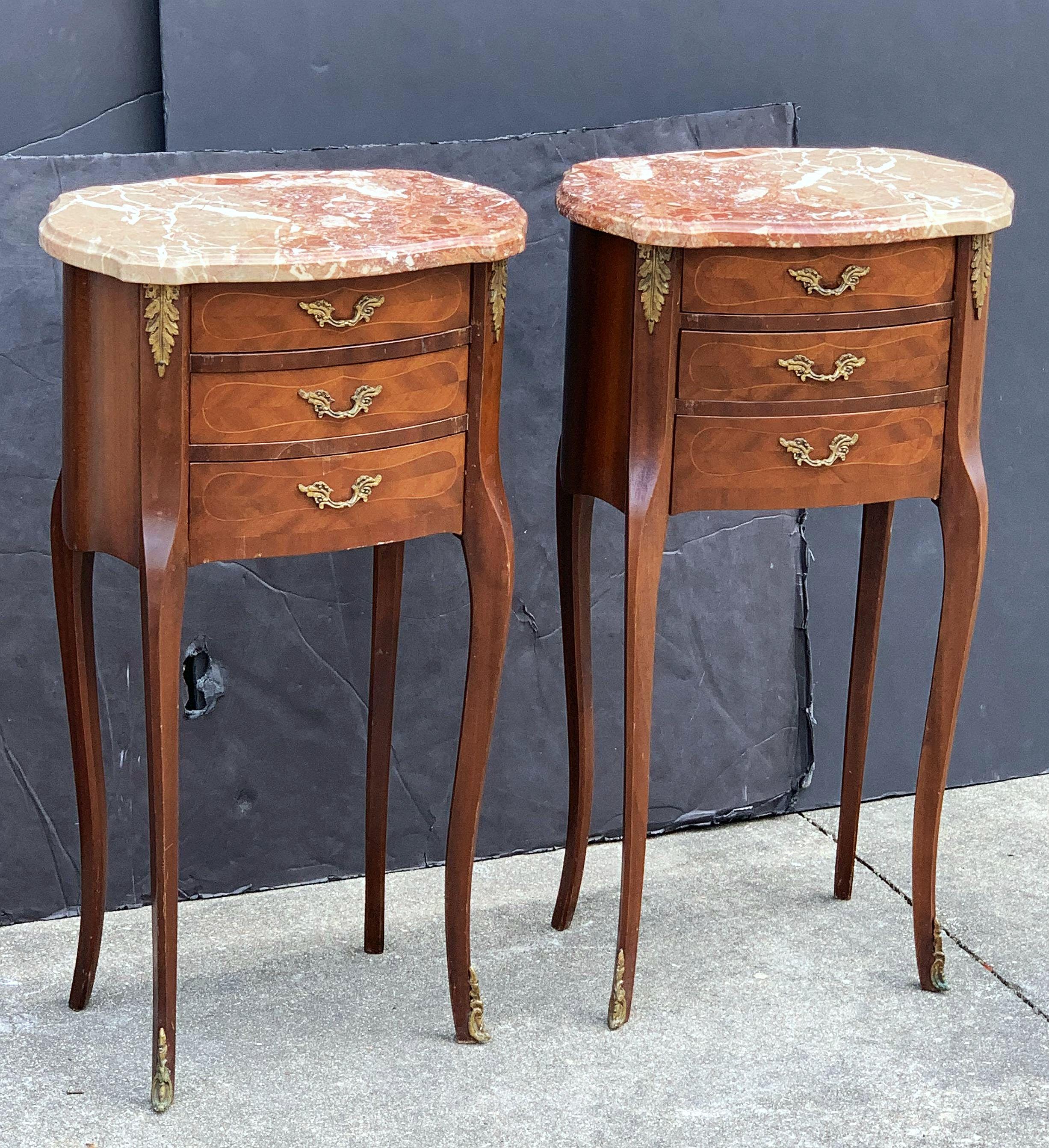20th Century French Inlaid Nightstands or Bedside Tables, 'Individually Priced' For Sale