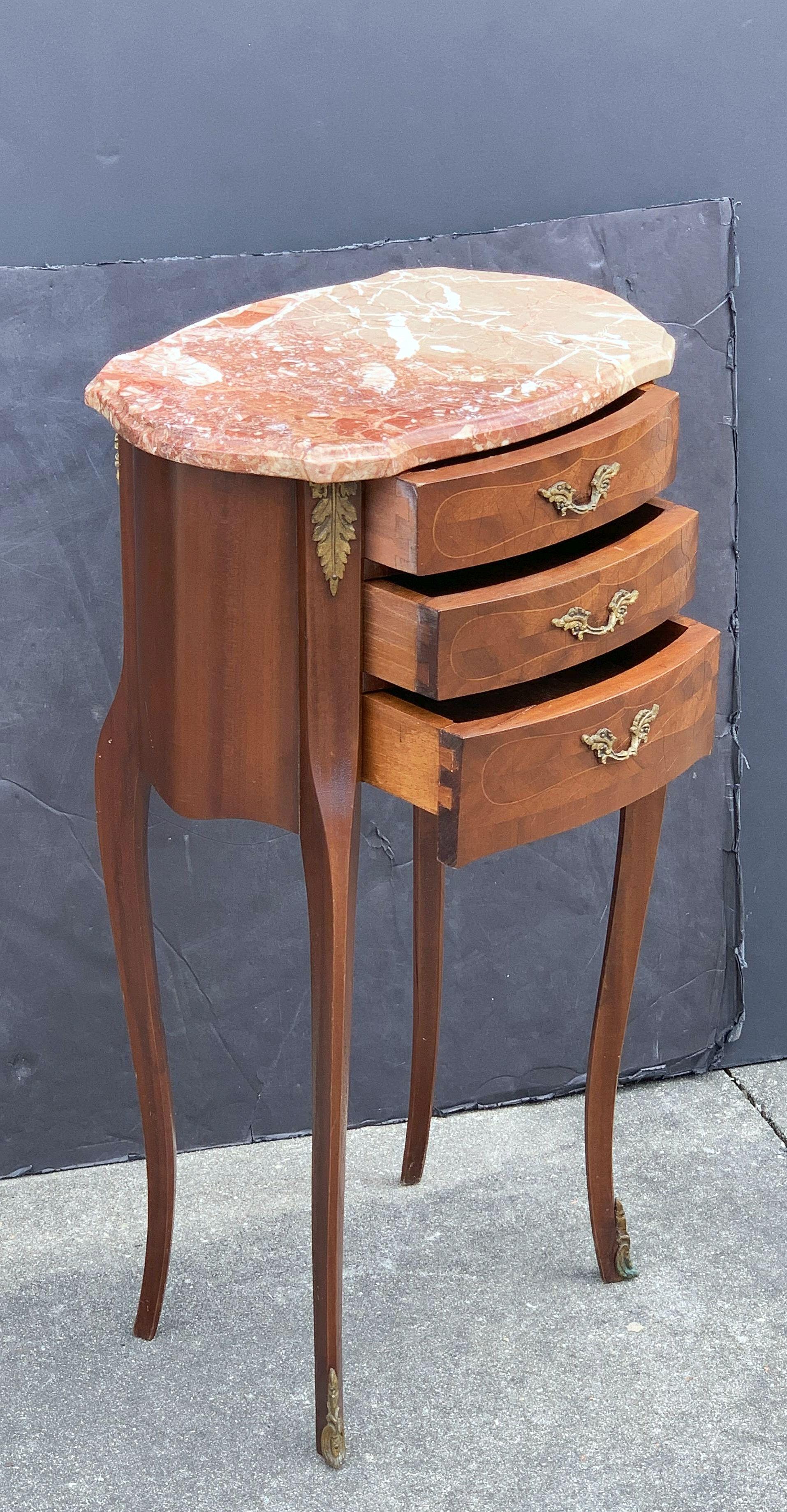 French Inlaid Nightstands or Bedside Tables, 'Individually Priced' For Sale 1