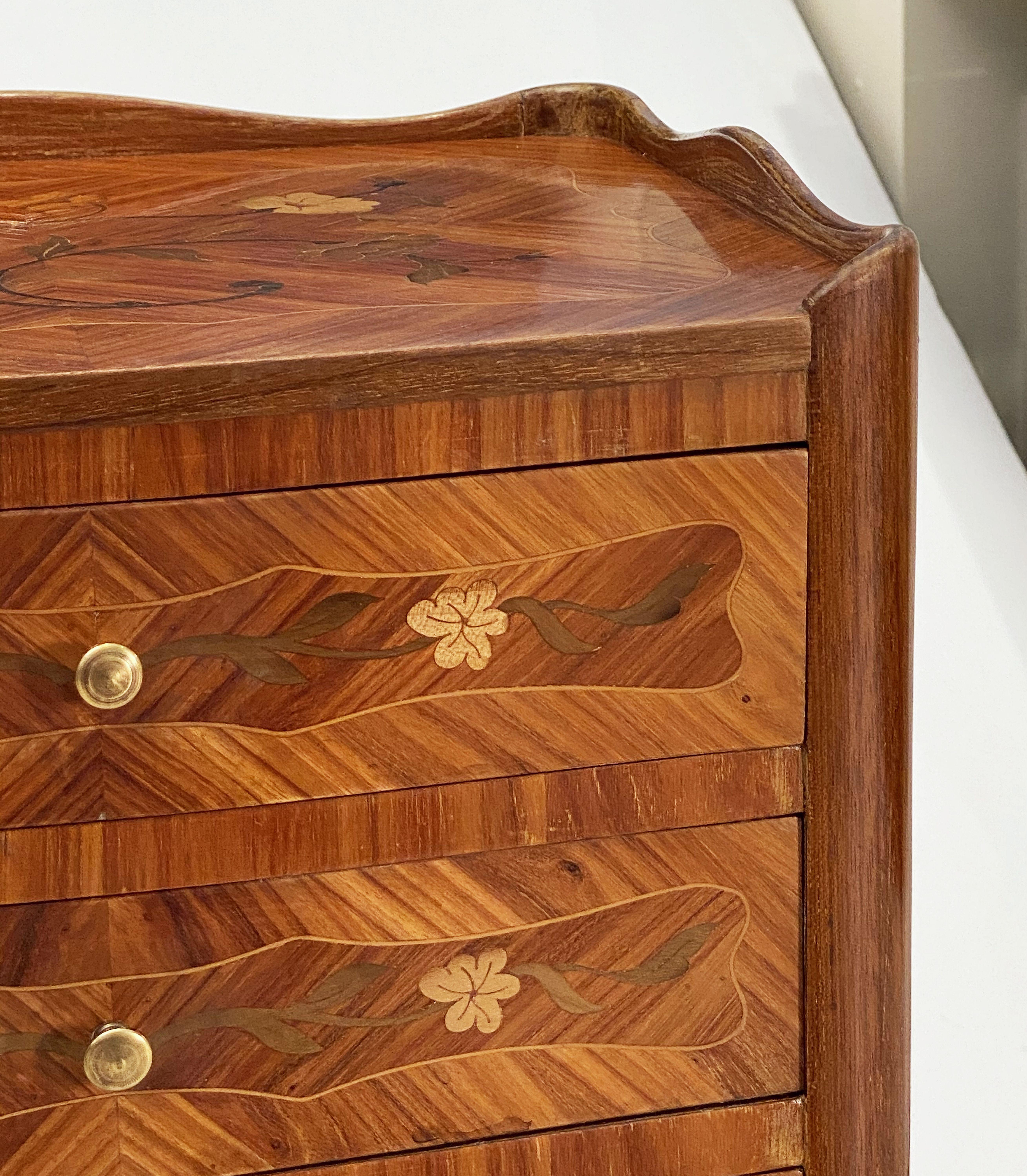 French Inlaid Nightstands or Bedside Tables 'Priced as a Pair' 5