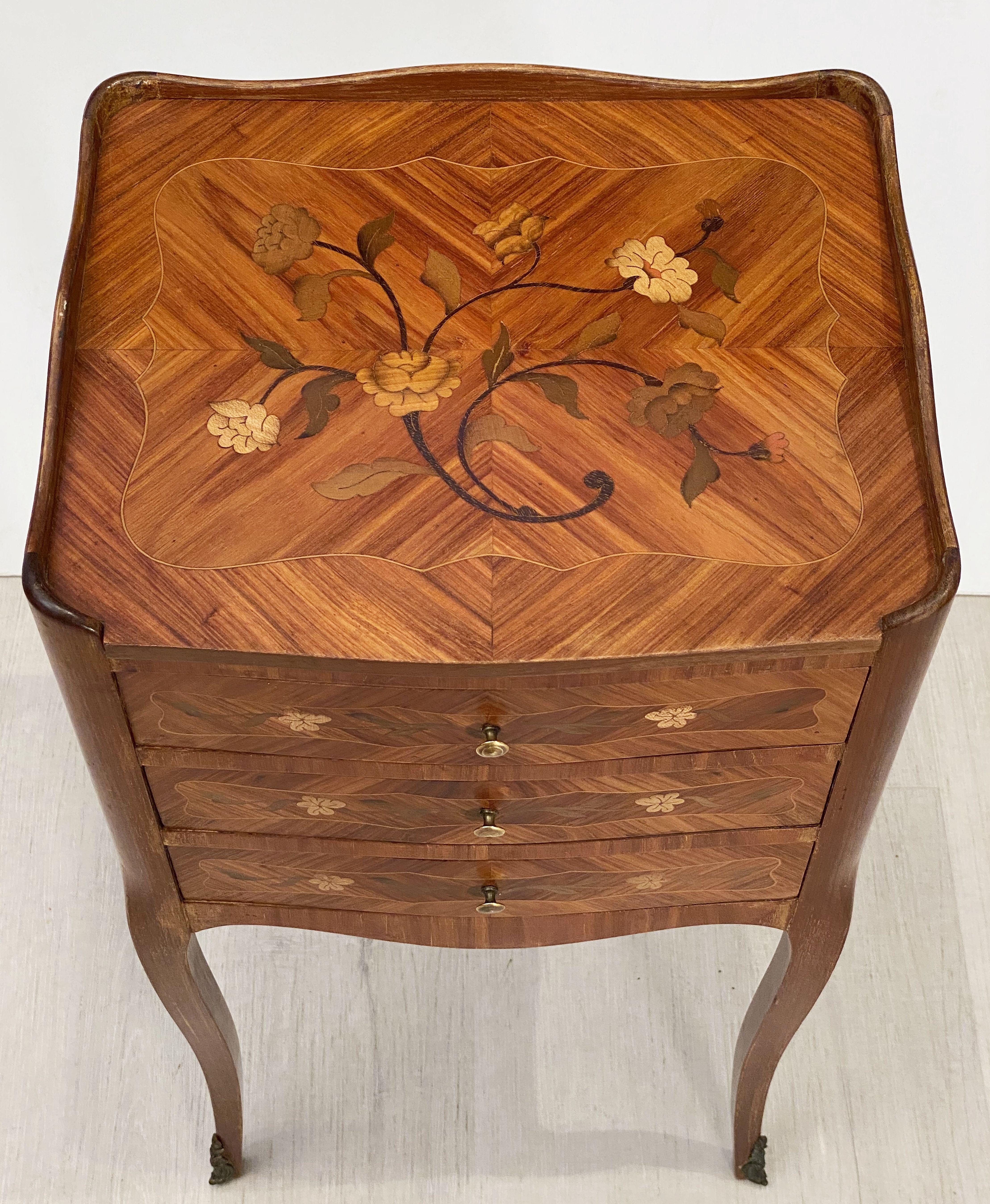 French Inlaid Nightstands or Bedside Tables 'Priced as a Pair' 2