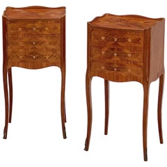 French Inlaid Nightstands or Bedside Tables 'Priced as a Pair'