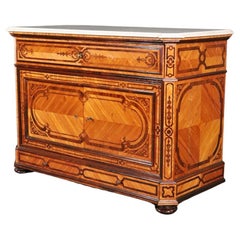 French Inlaid Rosewood and Kingwood Butlers Desk Dresser Commode