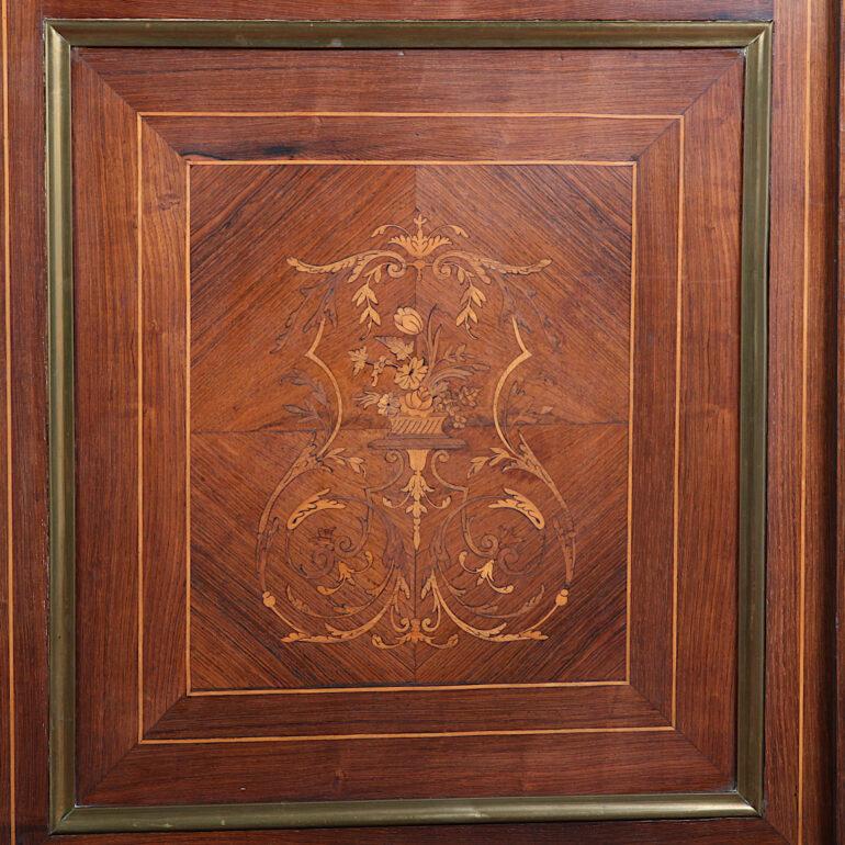 Inlay French Inlaid Rosewood Two Door Bookcase Bibliotheque Cabinet