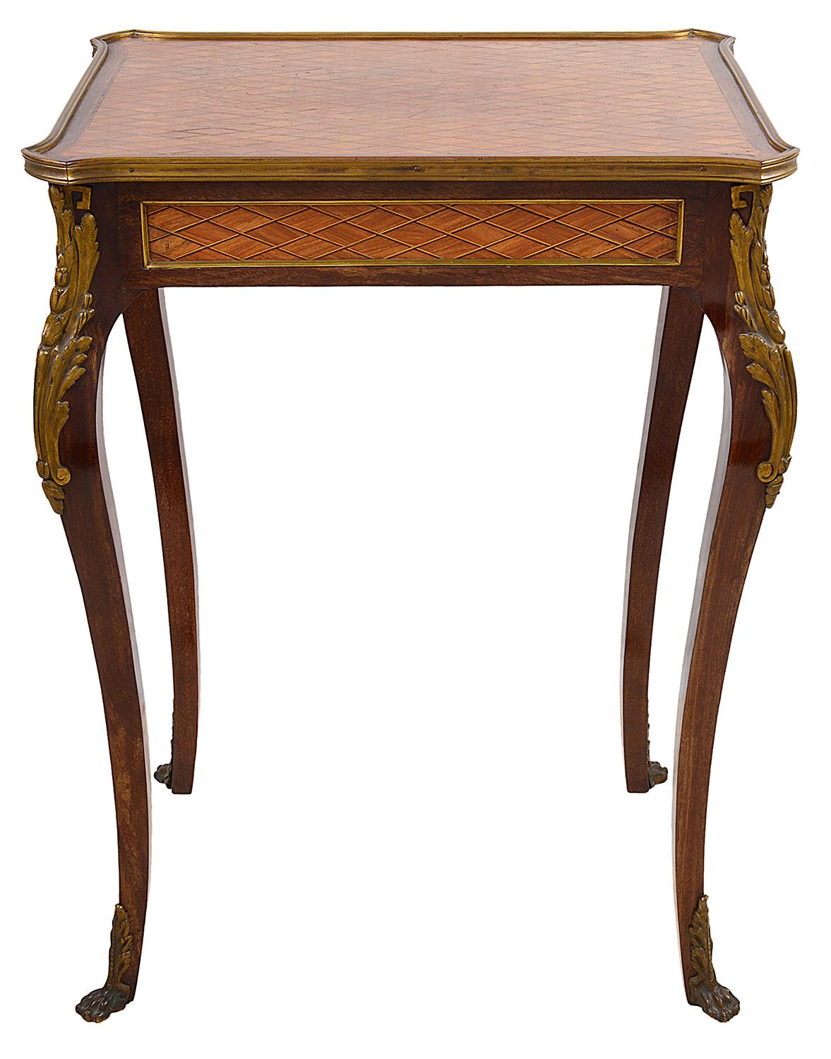 Mahogany French Inlaid Side Table, 19th Century For Sale