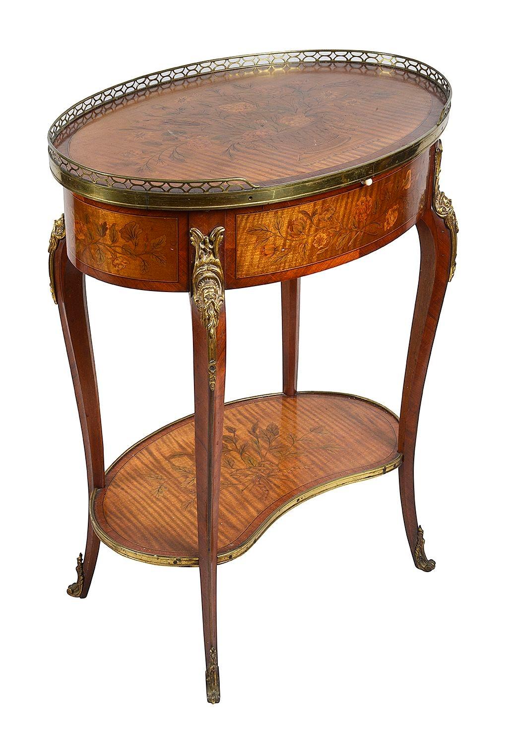 Louis XIV French inlaid side table, circa 1880. For Sale