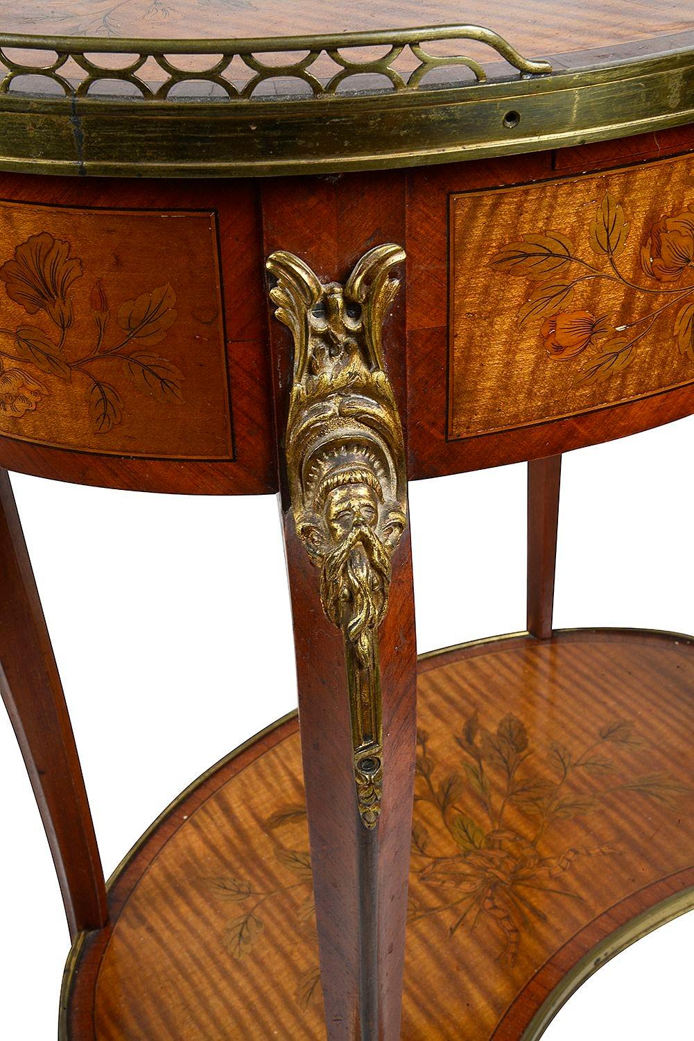 Inlay French inlaid side table, circa 1880. For Sale