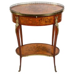 Antique French inlaid side table, circa 1880.