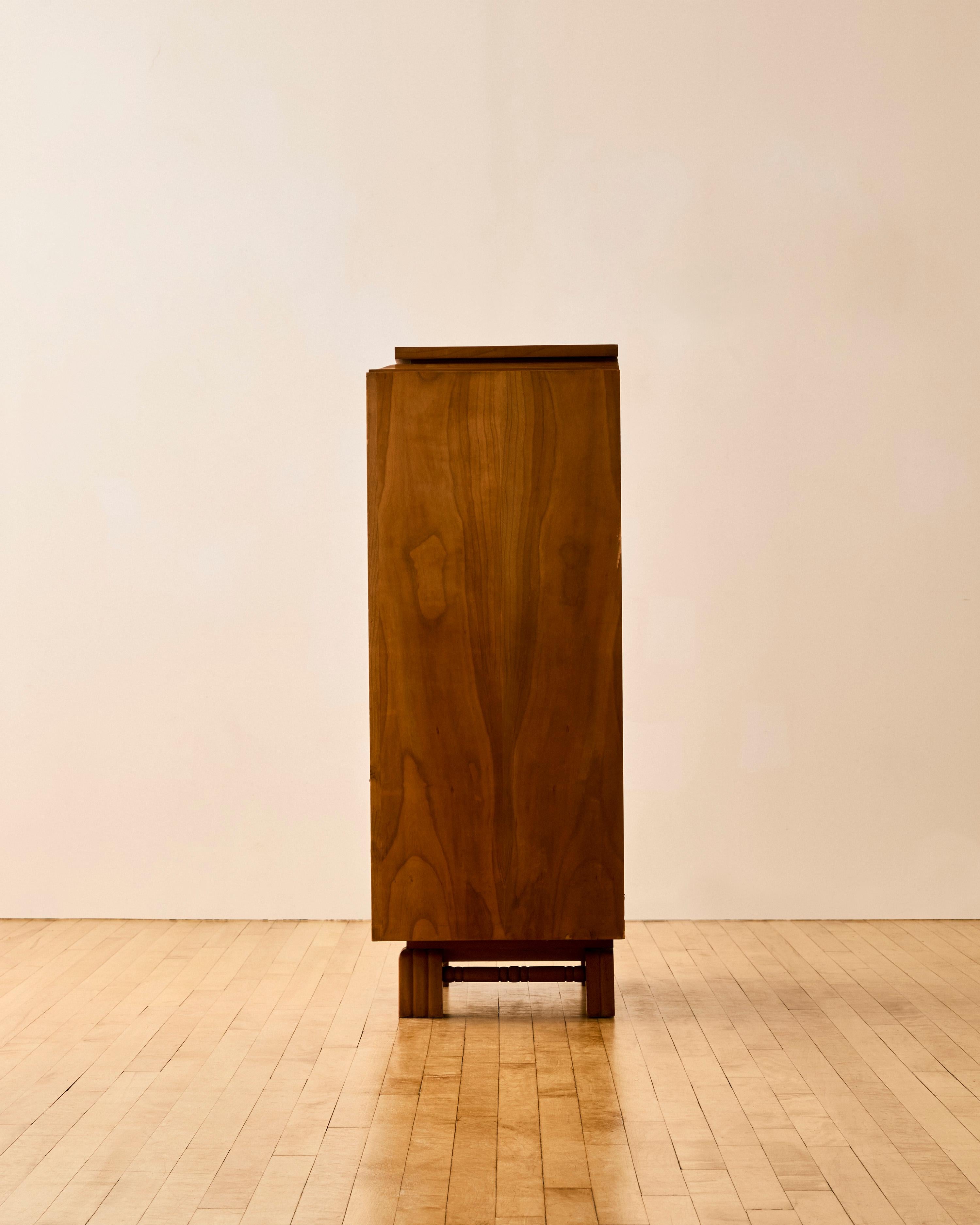 Mid-20th Century French Inlaid Sycamore Bar Cabinet c. 1935 For Sale