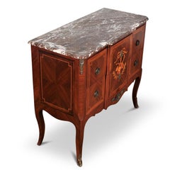 French Inlaid Transitional Commode