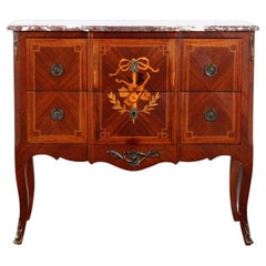 French Inlaid Transitional Commode