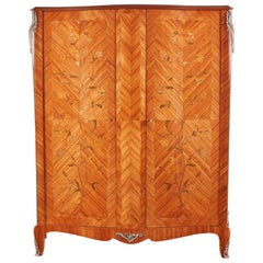 Vintage French Inlaid Two-Door Armoire