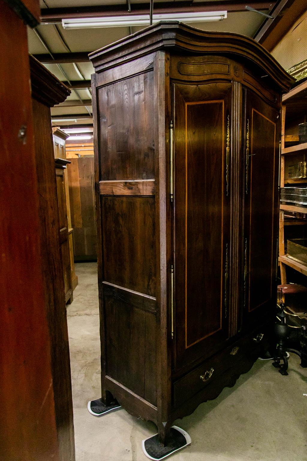 French Inlaid Walnut Armoire  3