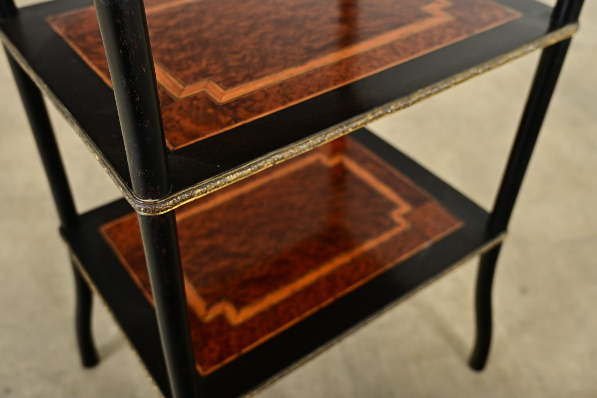 French Inlay & Ebonized Etagere Circa 1900 For Sale 5