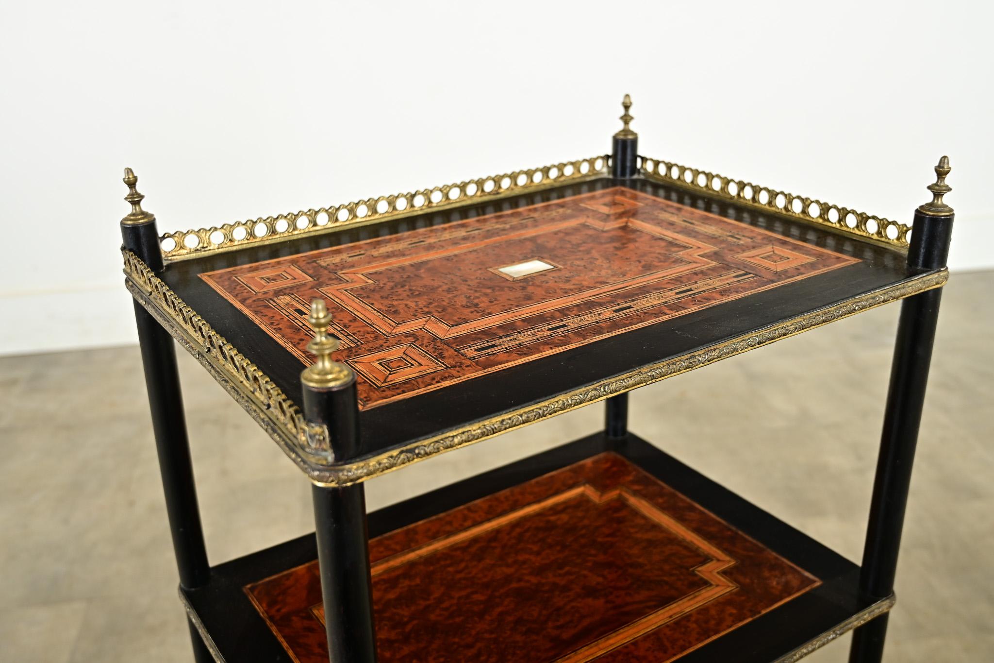 French Inlay & Ebonized Etagere Circa 1900 For Sale 7