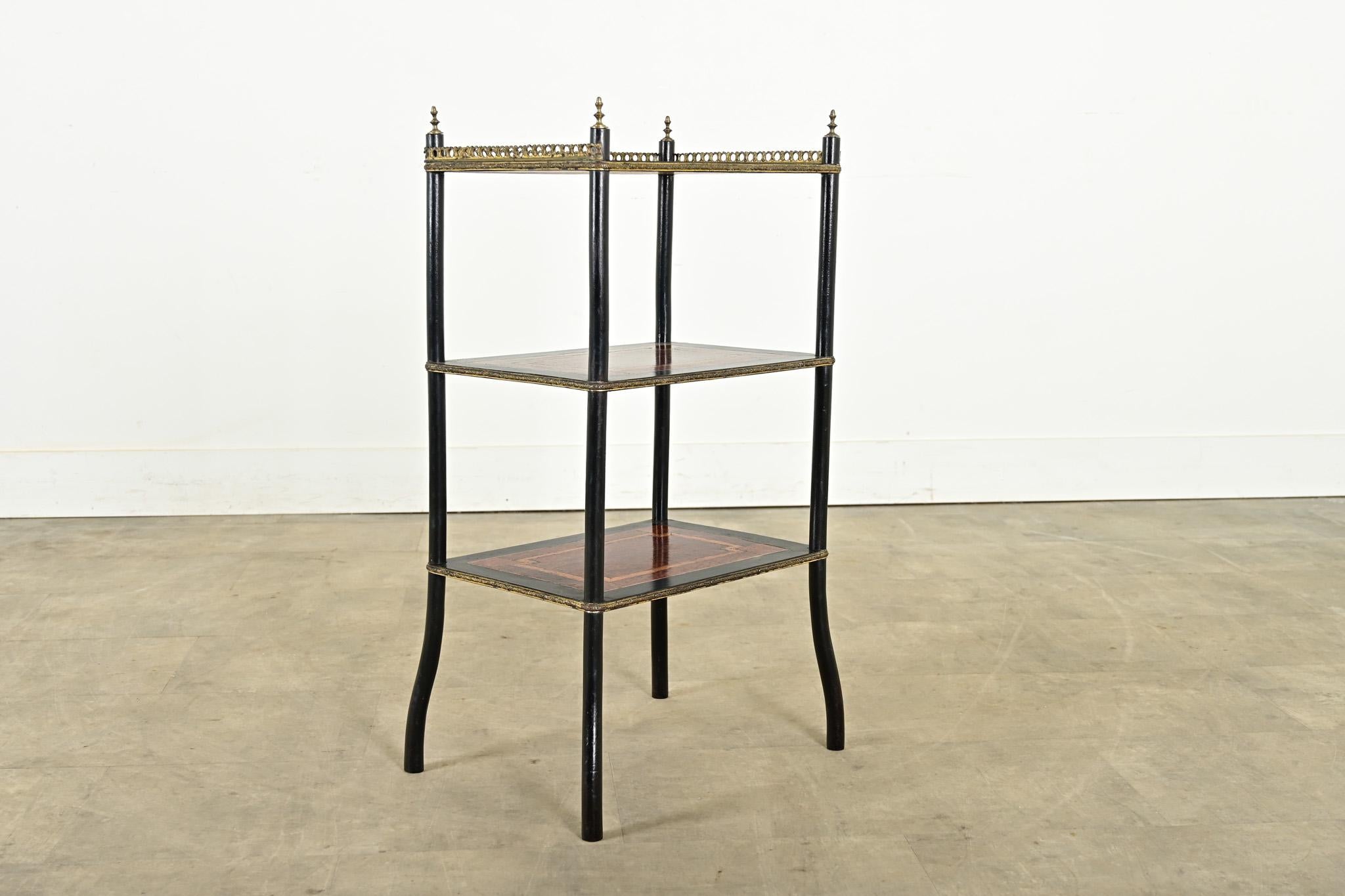 French Inlay & Ebonized Etagere Circa 1900 For Sale 8