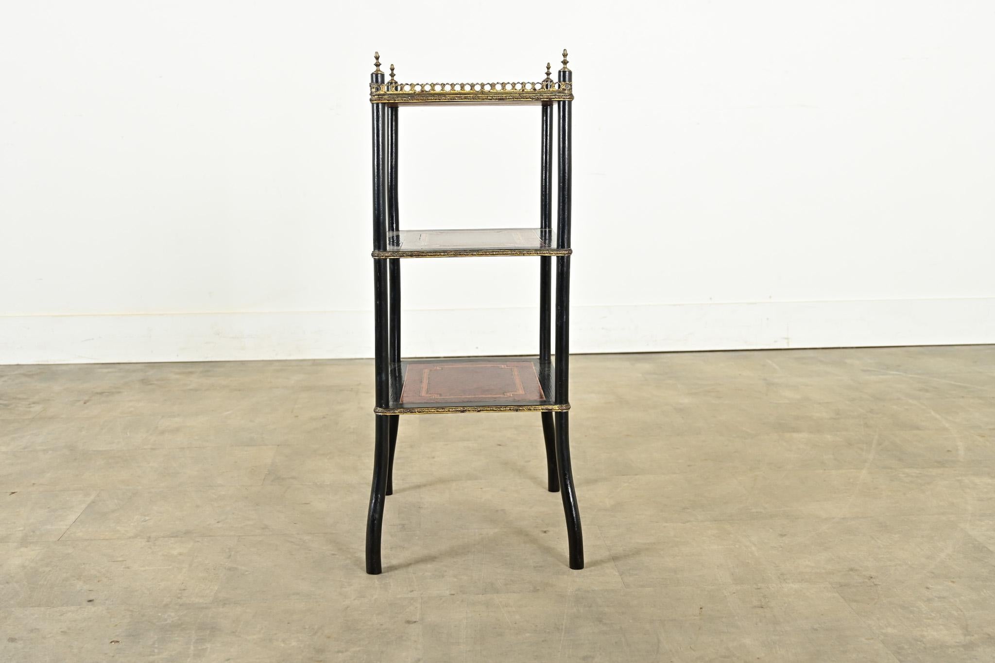French Inlay & Ebonized Etagere Circa 1900 For Sale 9