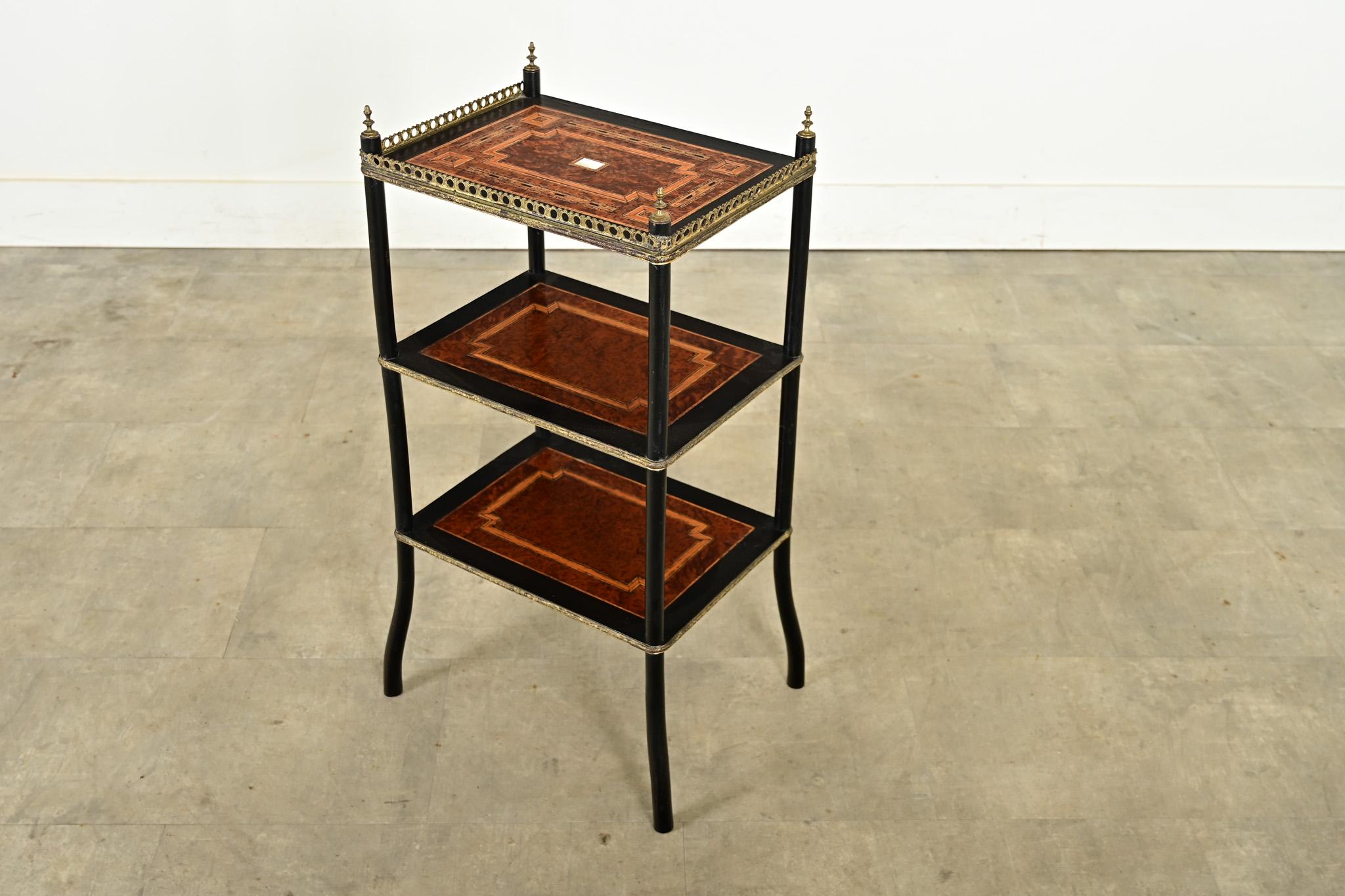 French Inlay & Ebonized Etagere Circa 1900 For Sale 10