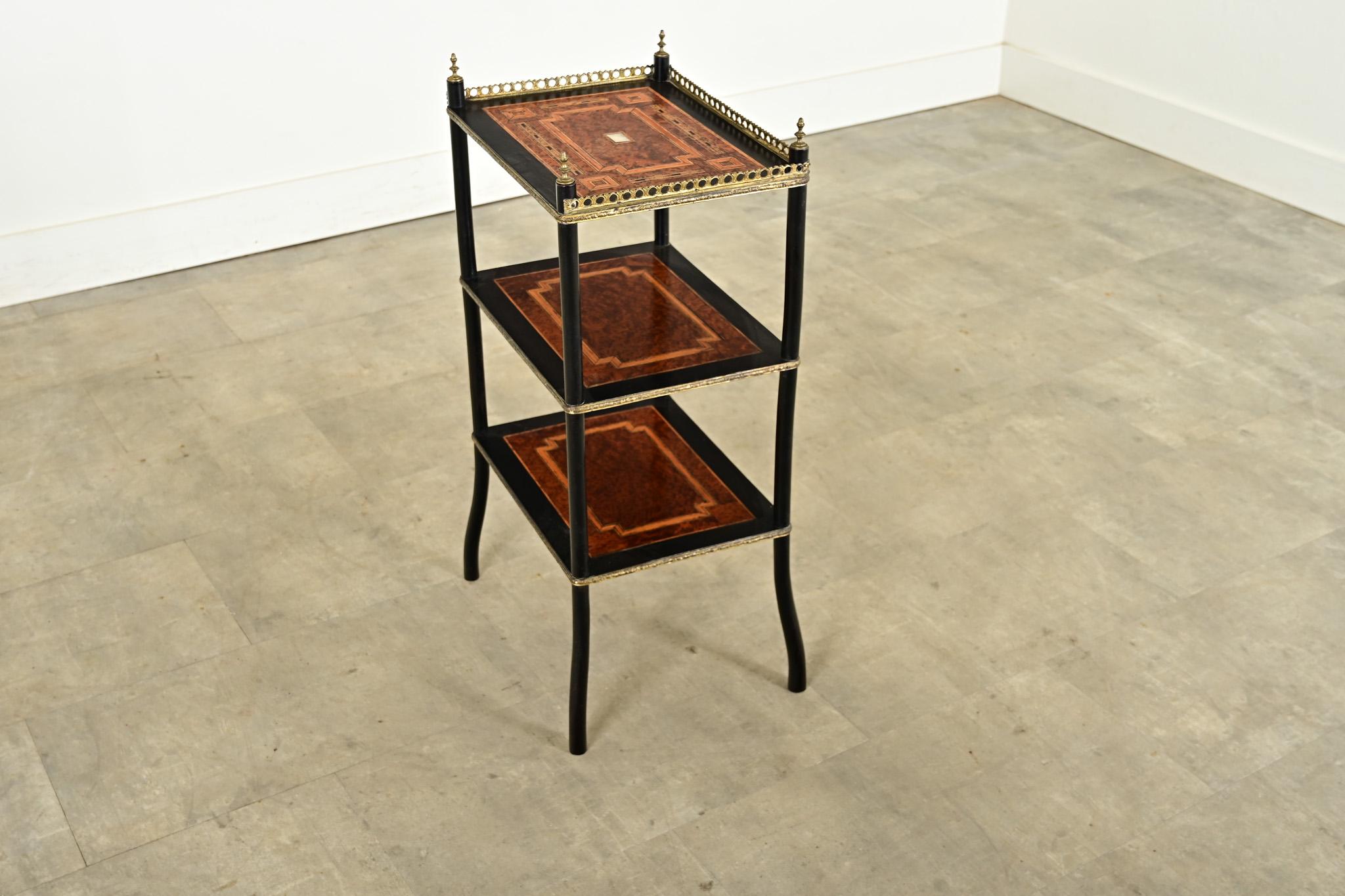 French Inlay & Ebonized Etagere Circa 1900 For Sale 11