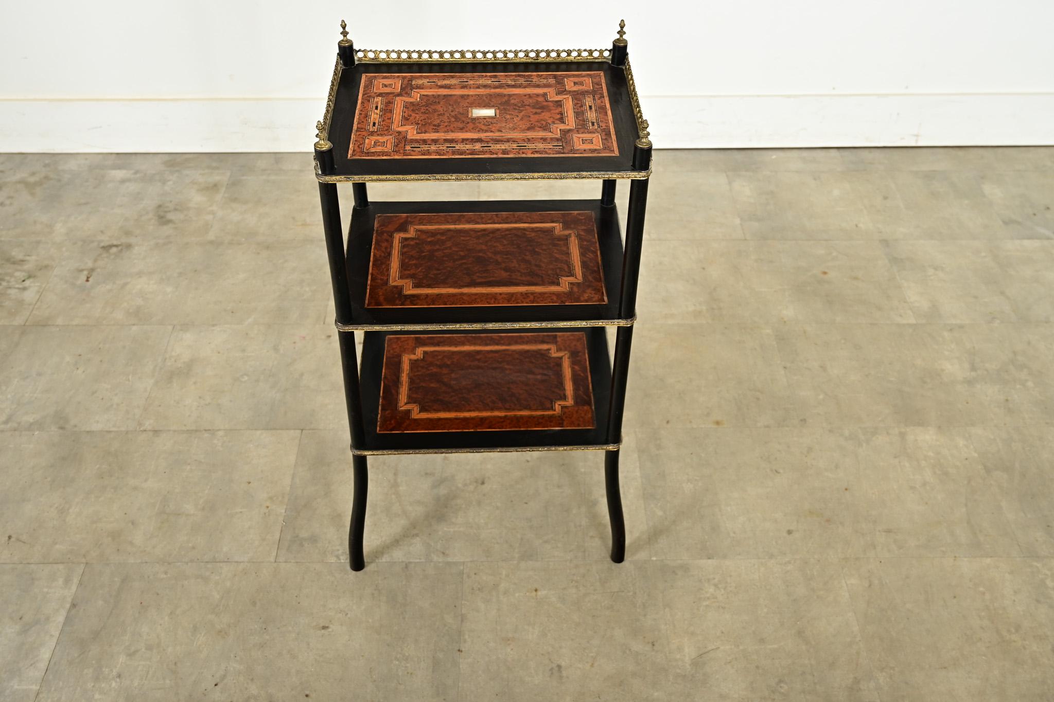Napoleon III French Inlay & Ebonized Etagere Circa 1900 For Sale