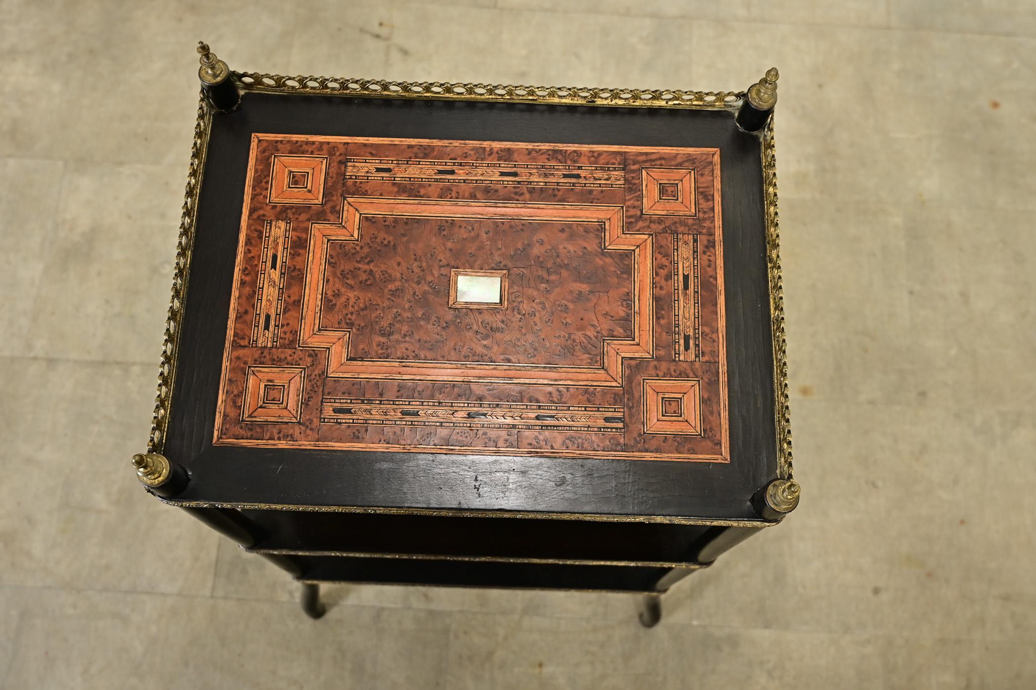 French Inlay & Ebonized Etagere Circa 1900 In Good Condition For Sale In Baton Rouge, LA