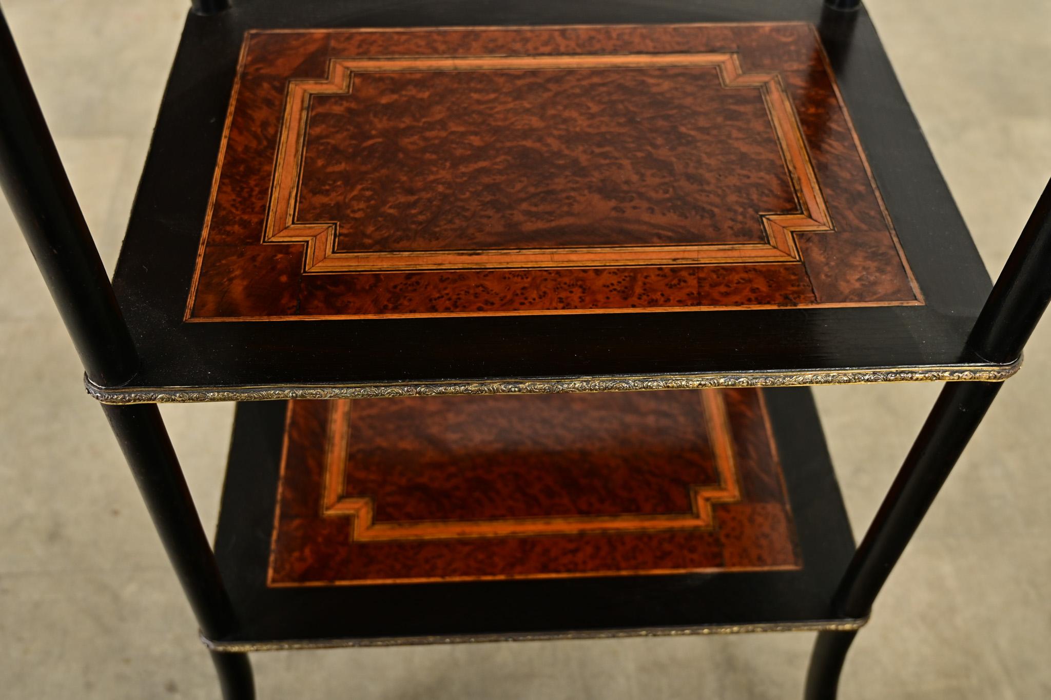 French Inlay & Ebonized Etagere Circa 1900 For Sale 3
