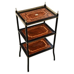 Antique French Inlay & Ebonized Etagere Circa 1900