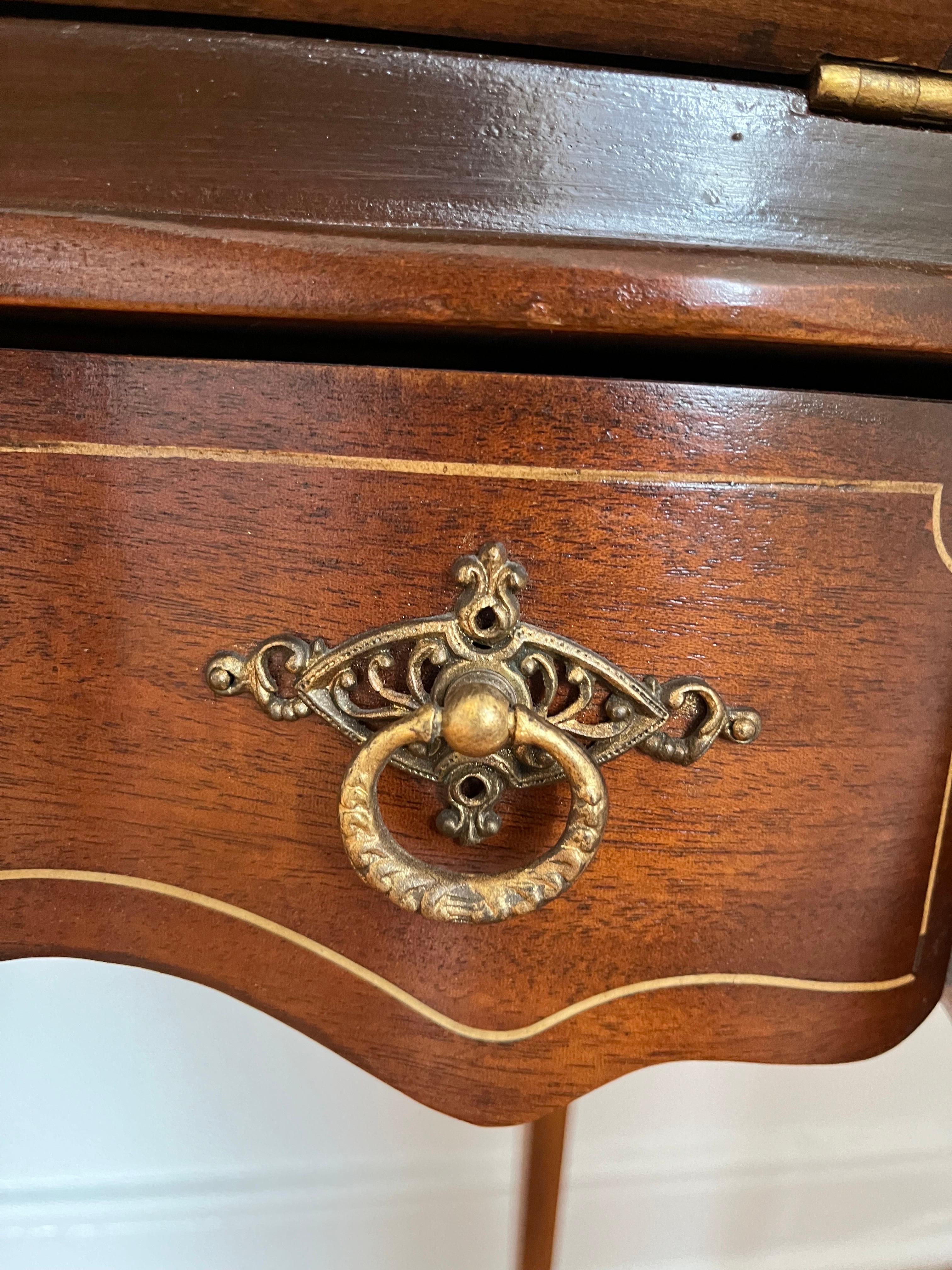 French Inlay Slant Front Writing Desk For Sale 2