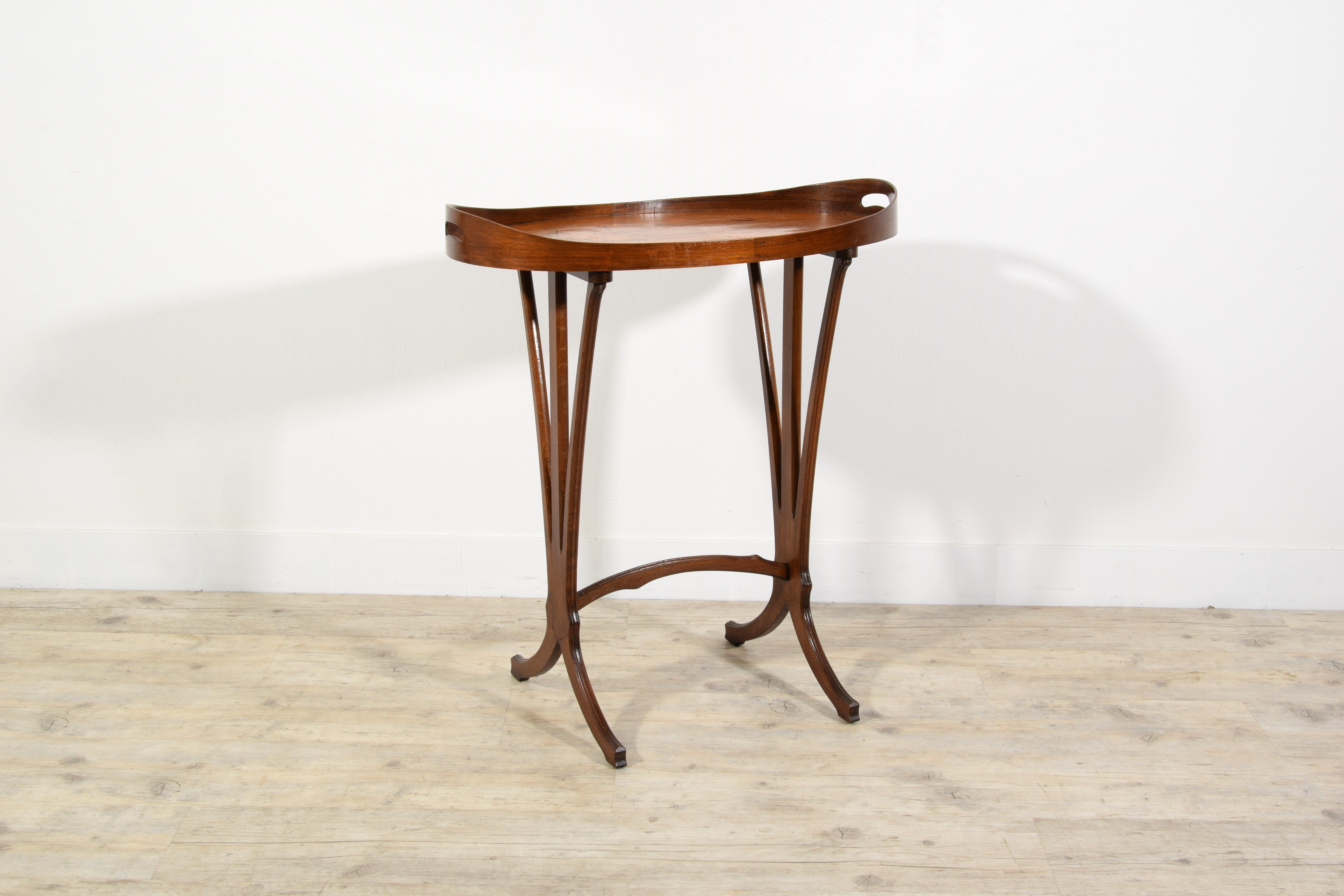 Fruitwood French Inlay Wood Coffee Table by Emile Gallé (1846-1904) For Sale