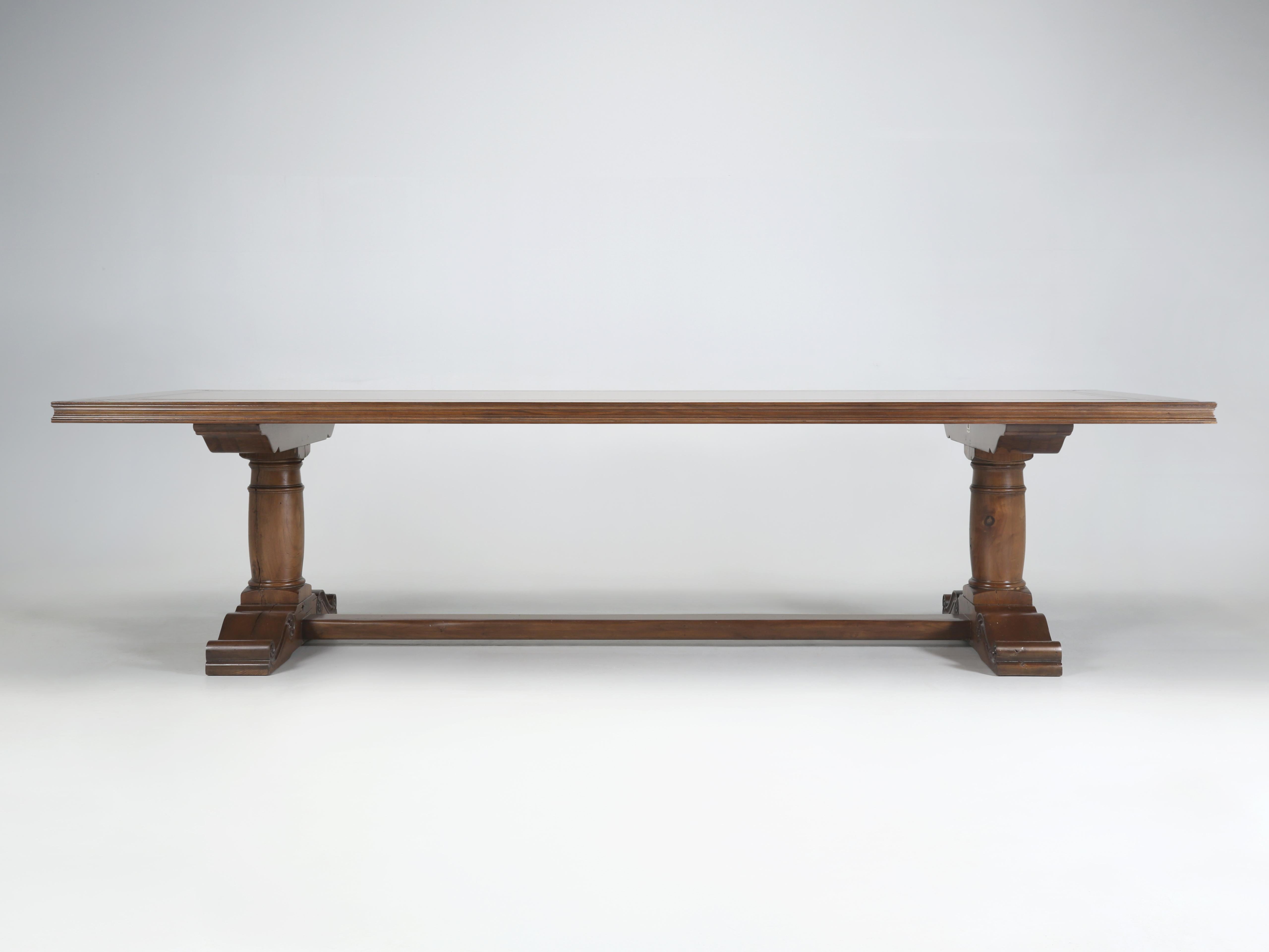 French Inspired Figured Walnut Custom Hand-Made USA Dining Table Any Dimension For Sale 3