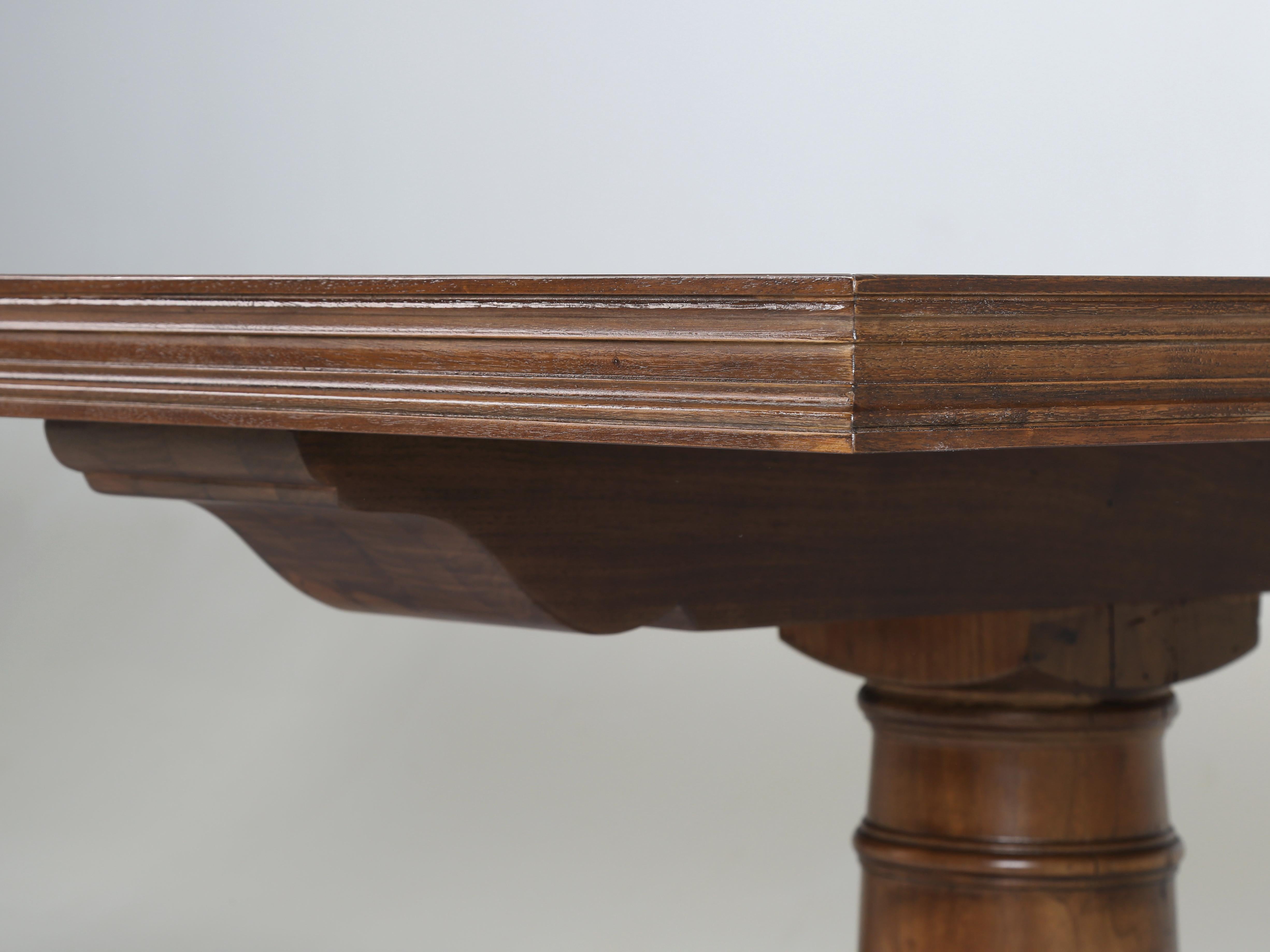 French Inspired Figured Walnut Custom Hand-Made USA Dining Table Any Dimension For Sale 5