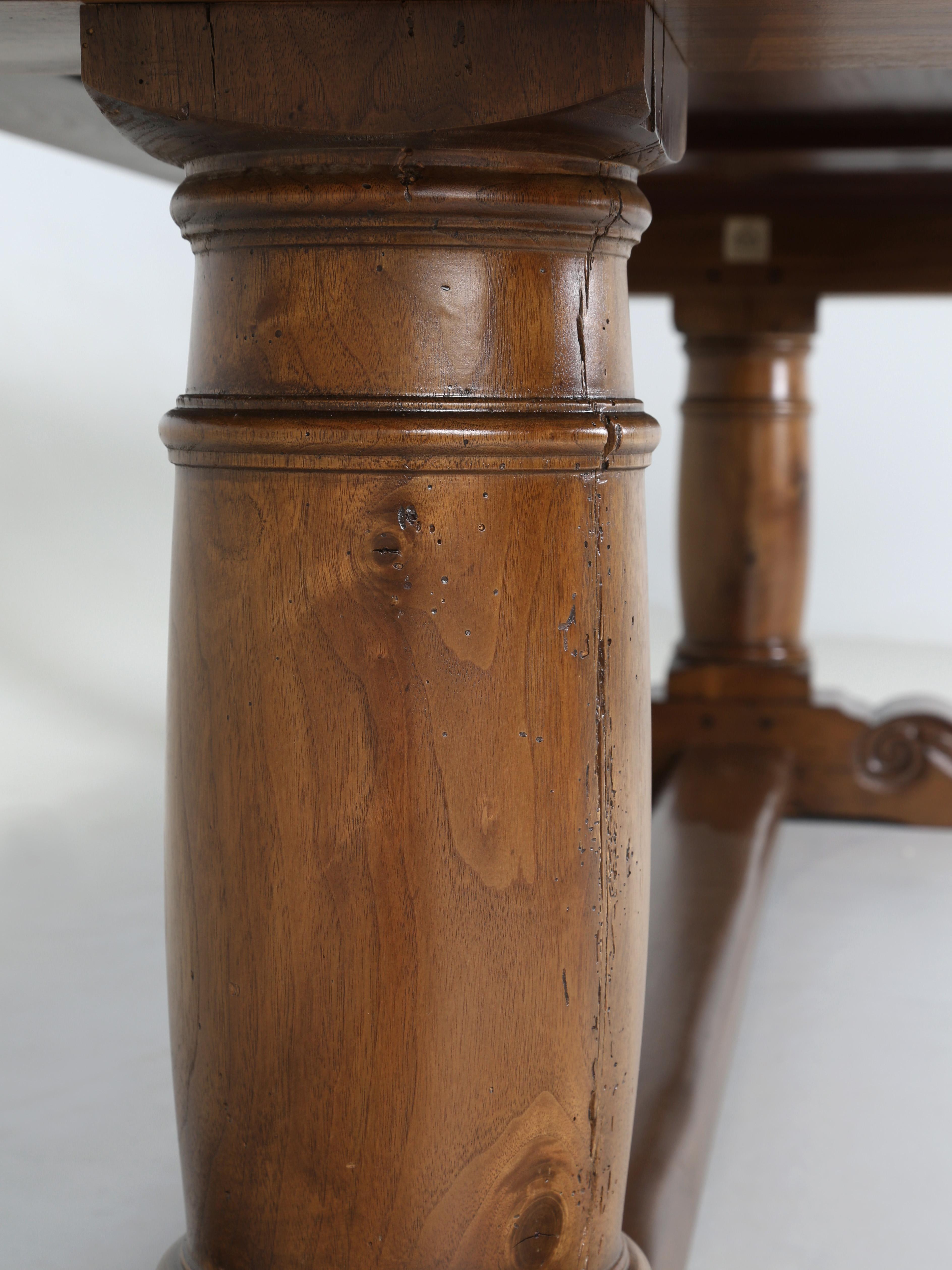 French Inspired Figured Walnut Custom Hand-Made USA Dining Table Any Dimension For Sale 7
