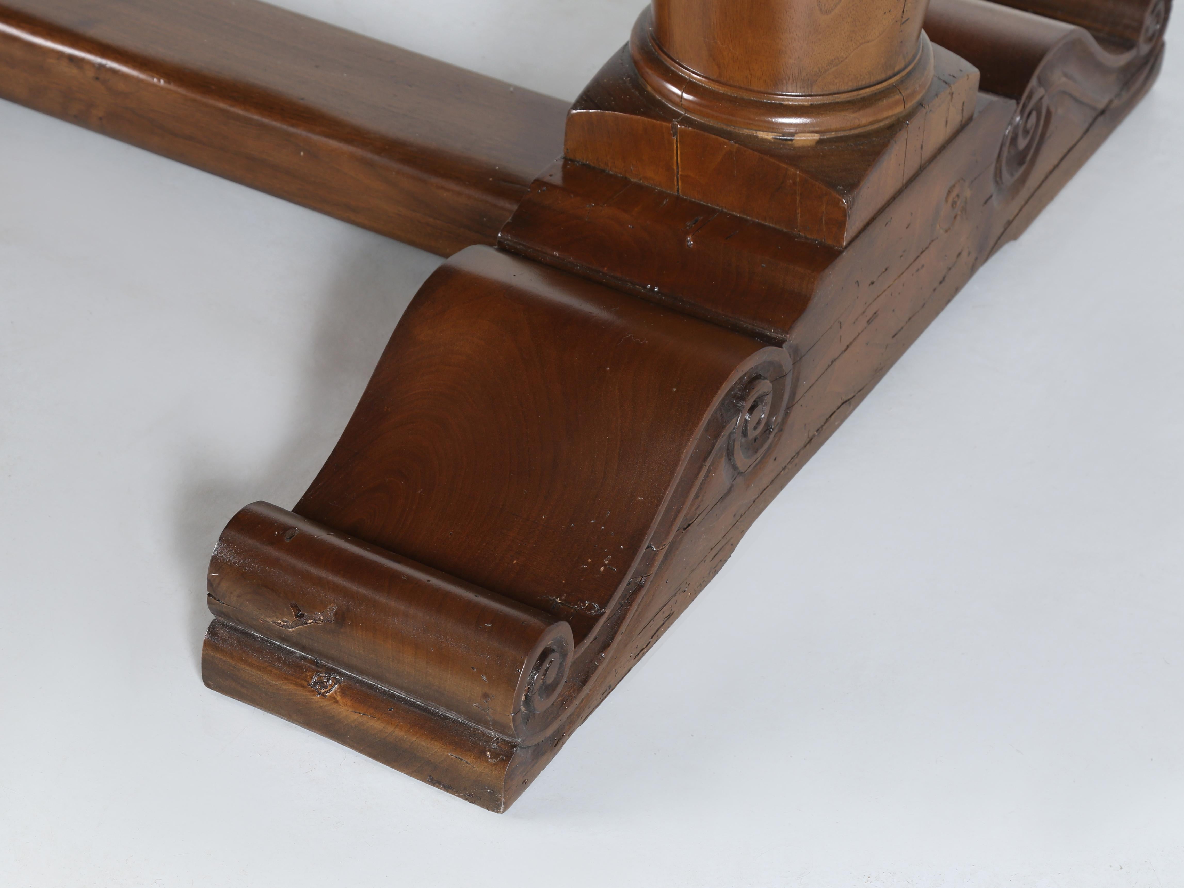French Inspired Figured Walnut Custom Hand-Made USA Dining Table Any Dimension For Sale 8