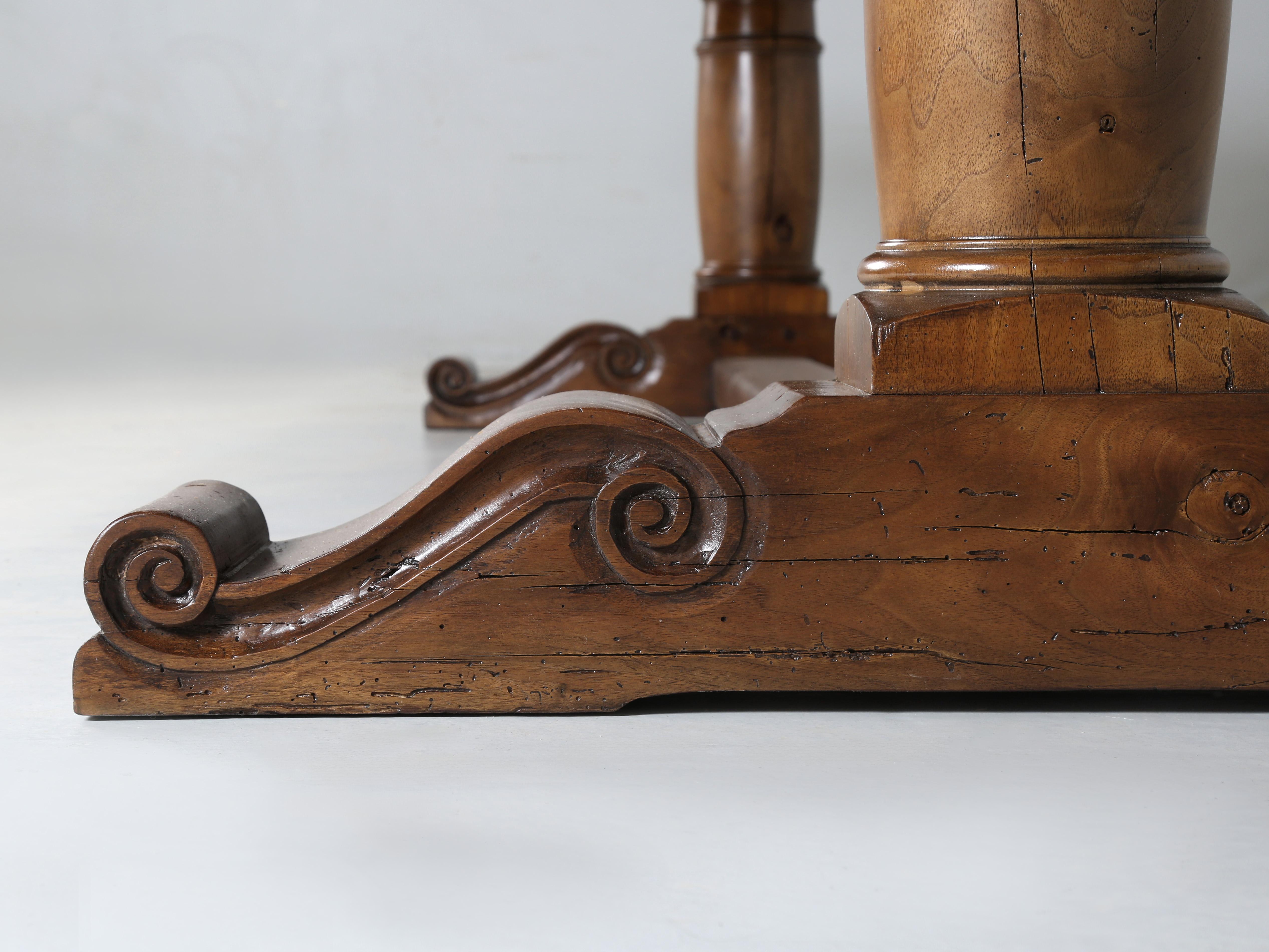 French Inspired Figured Walnut Custom Hand-Made USA Dining Table Any Dimension For Sale 9